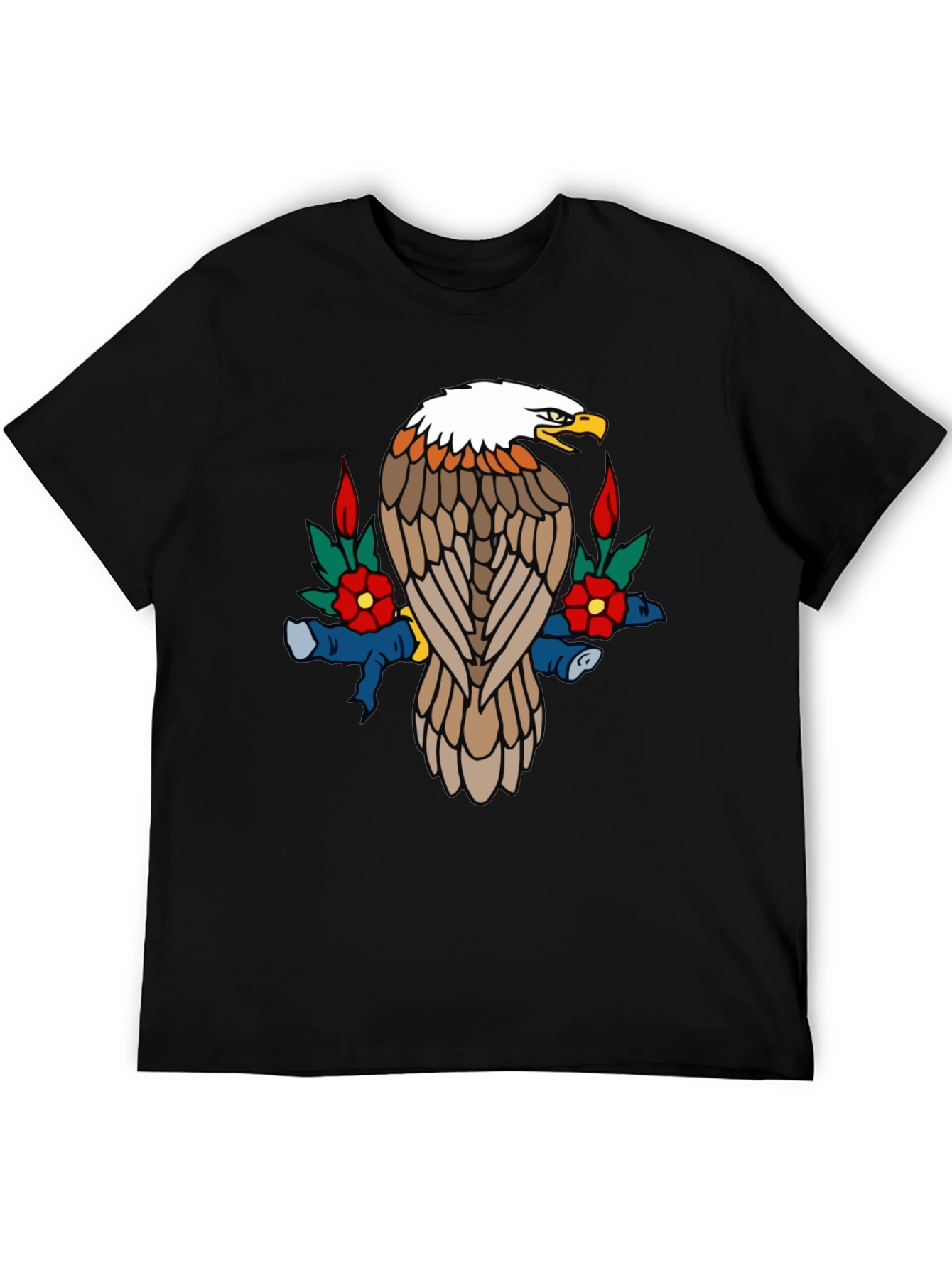 Eagle Graphic Tee - Black Cotton Blend