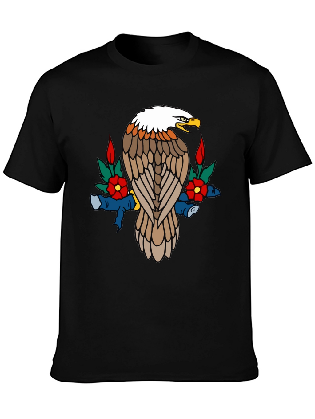 Eagle Graphic Tee - Black Cotton Blend