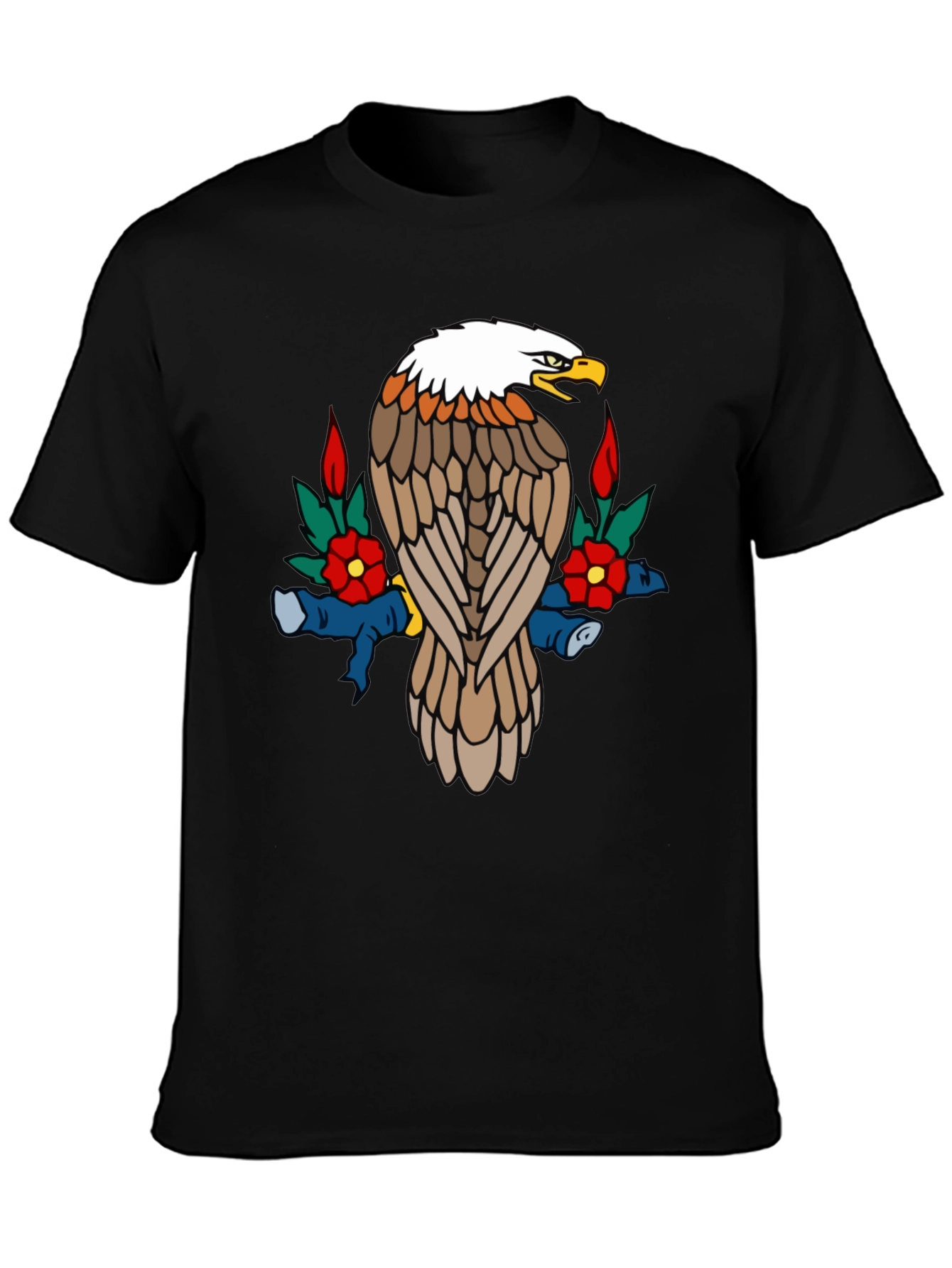 Eagle Graphic Tee - Black Cotton Blend