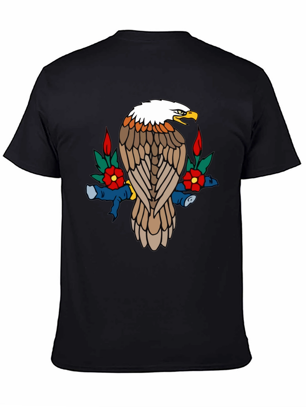 Eagle Graphic Tee - Black Cotton Blend