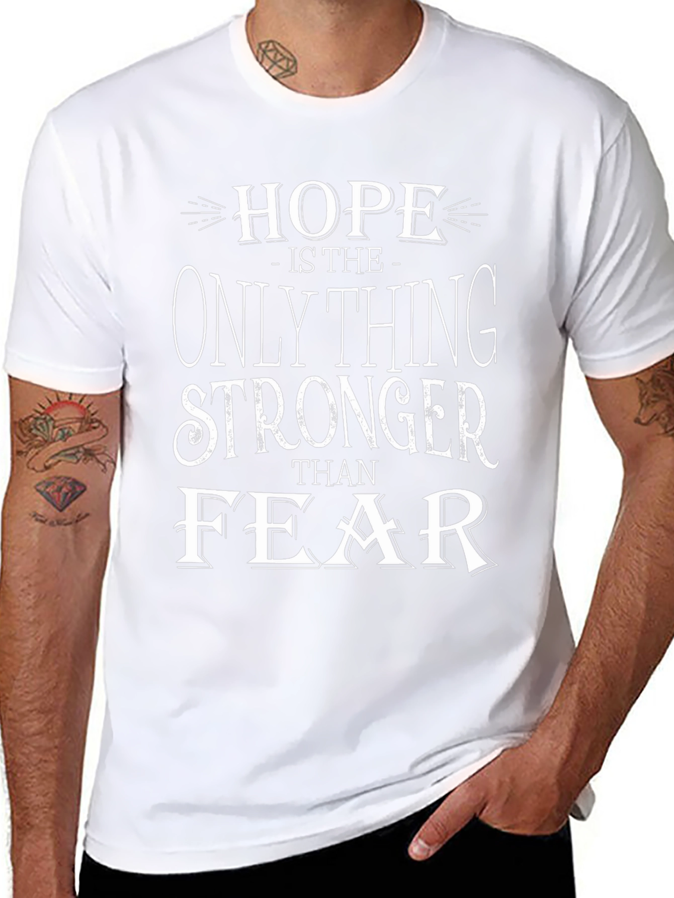 Hope Stronger Than Fear Graphic Tee - Black