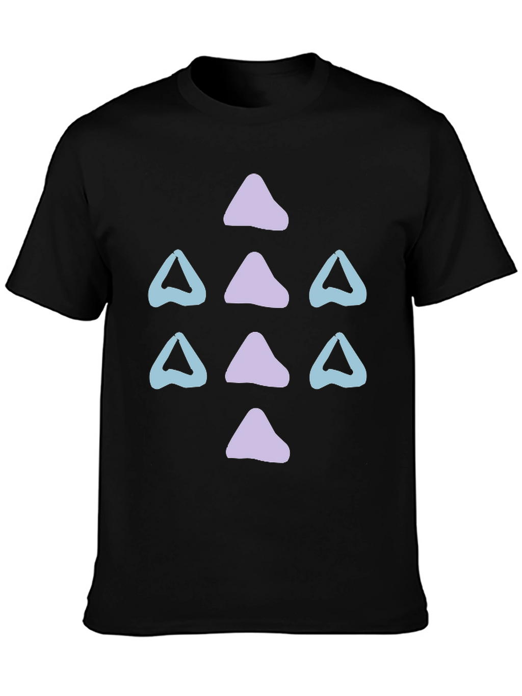 Abstract Triangle Pattern Black T-Shirt