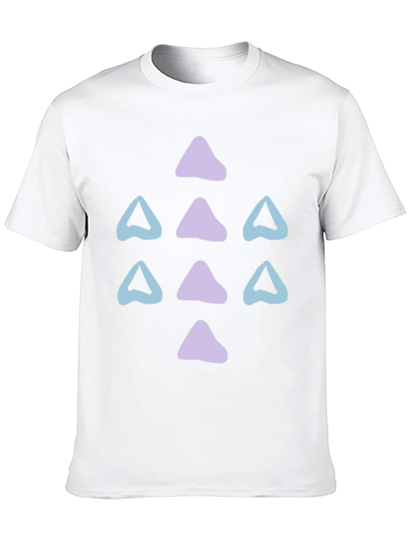 Abstract Triangle Pattern Black T-Shirt