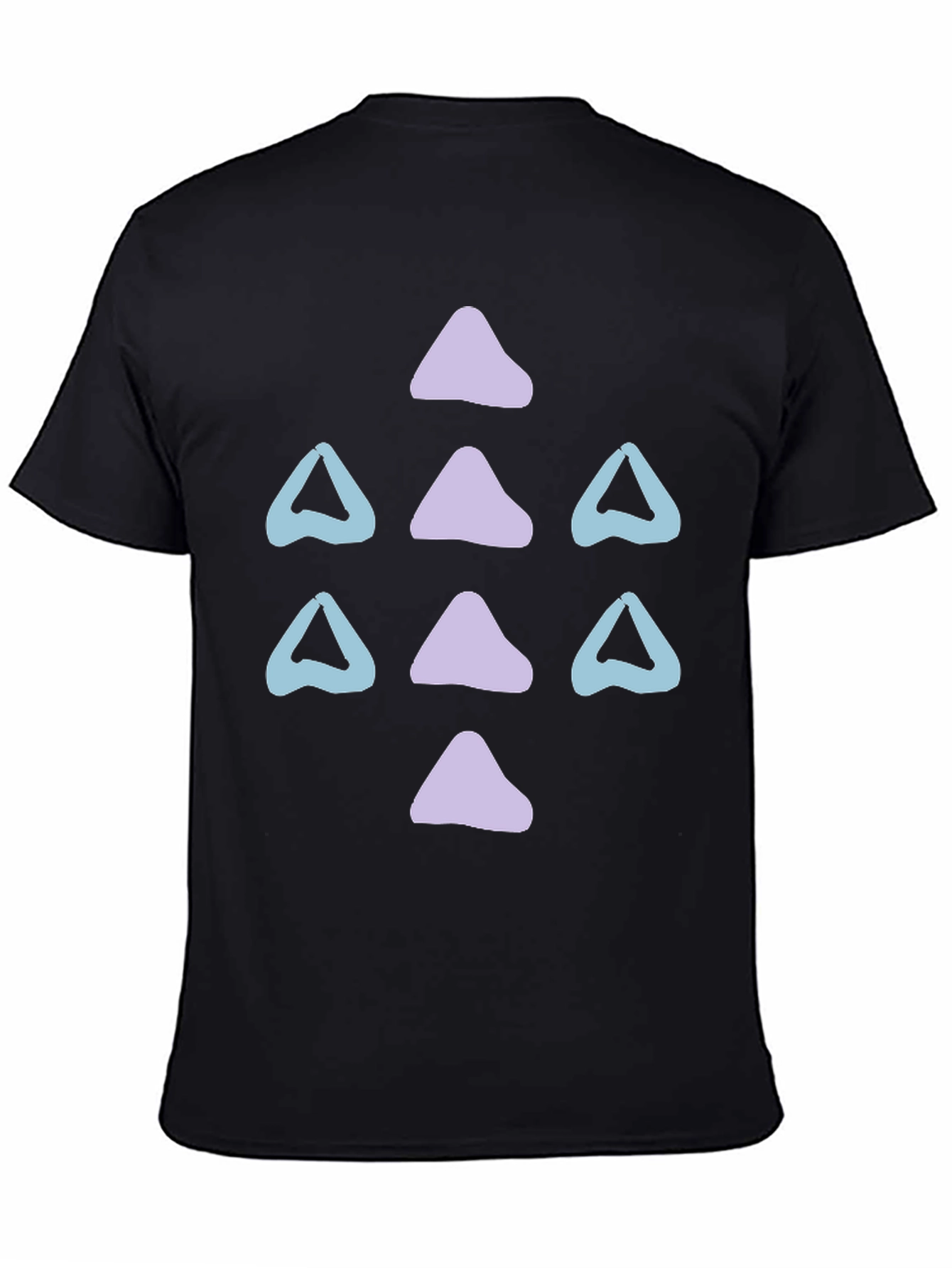 Abstract Triangle Pattern Black T-Shirt