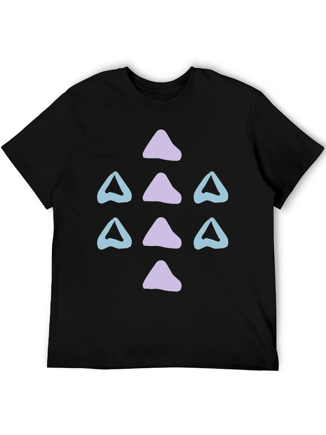 Abstract Triangle Pattern Black T-Shirt