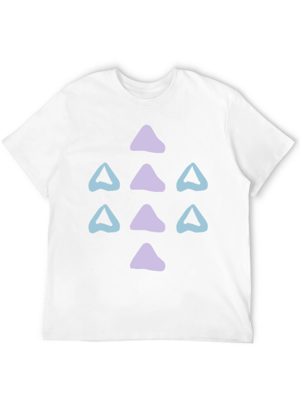 Abstract Triangle Pattern Black T-Shirt