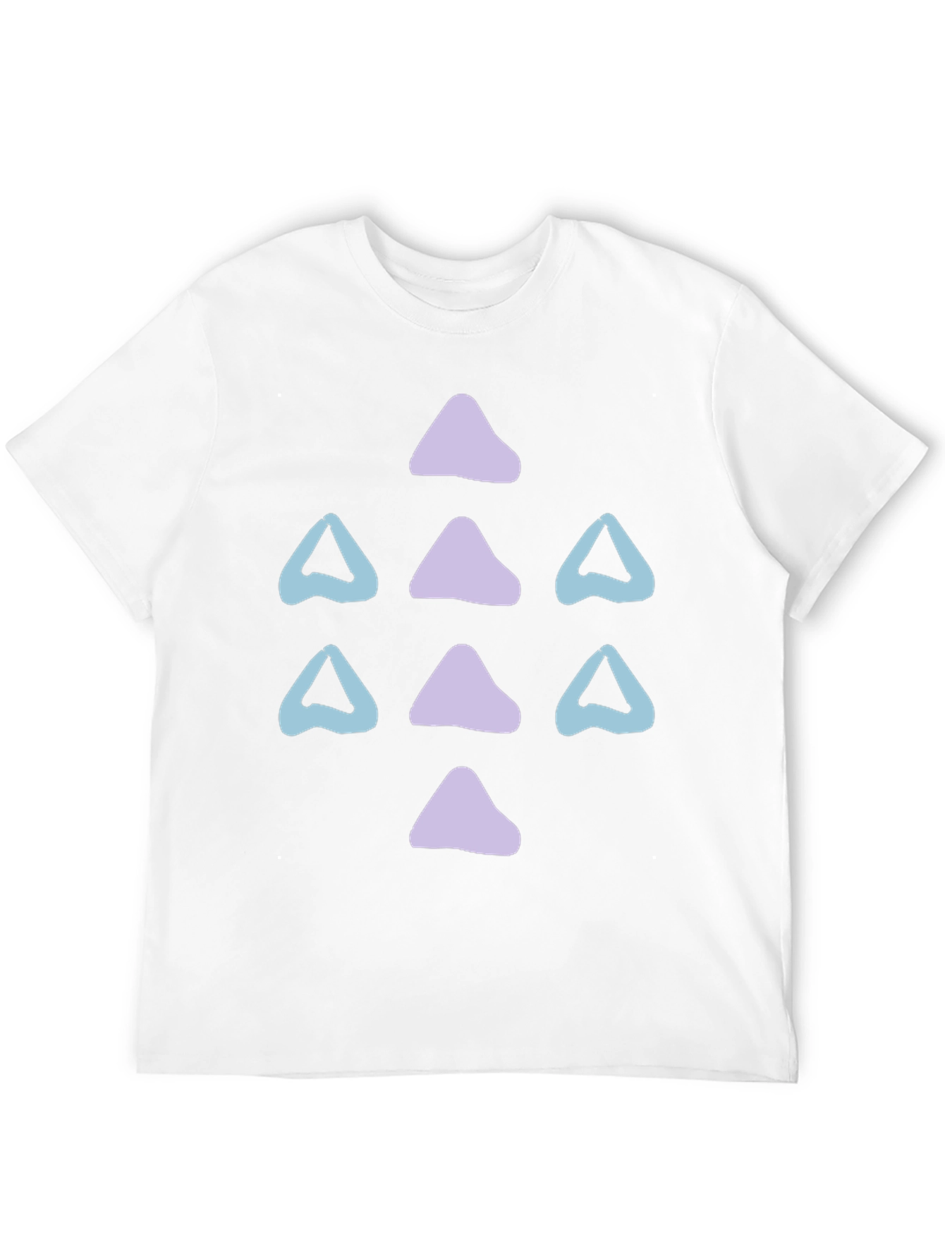 Abstract Triangle Pattern Black T-Shirt