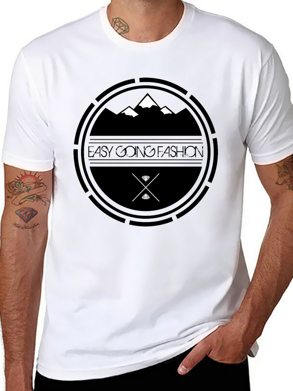 Easy Going Fashion Black Graphic Tee