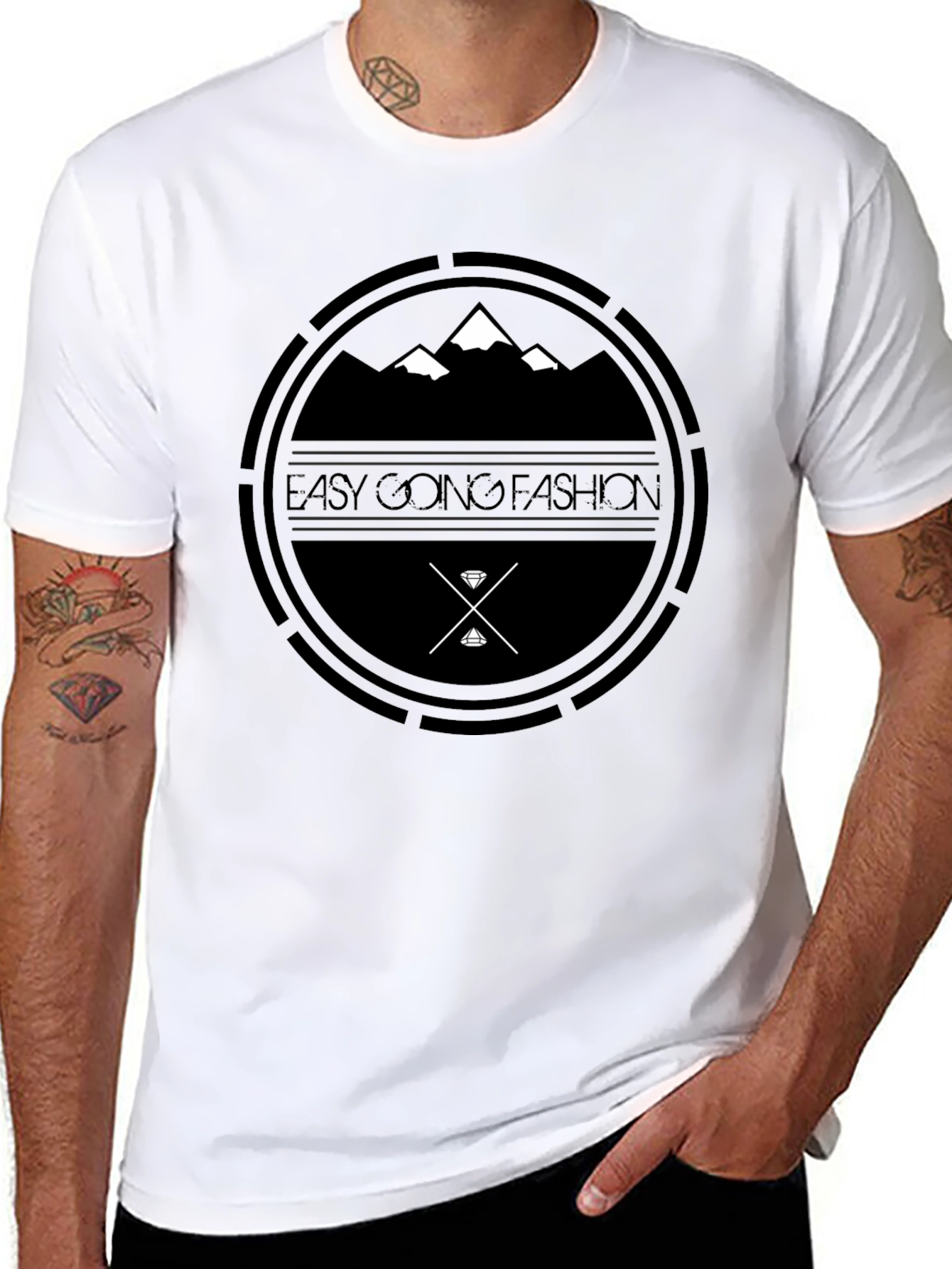 Easy Going Fashion Black Graphic Tee