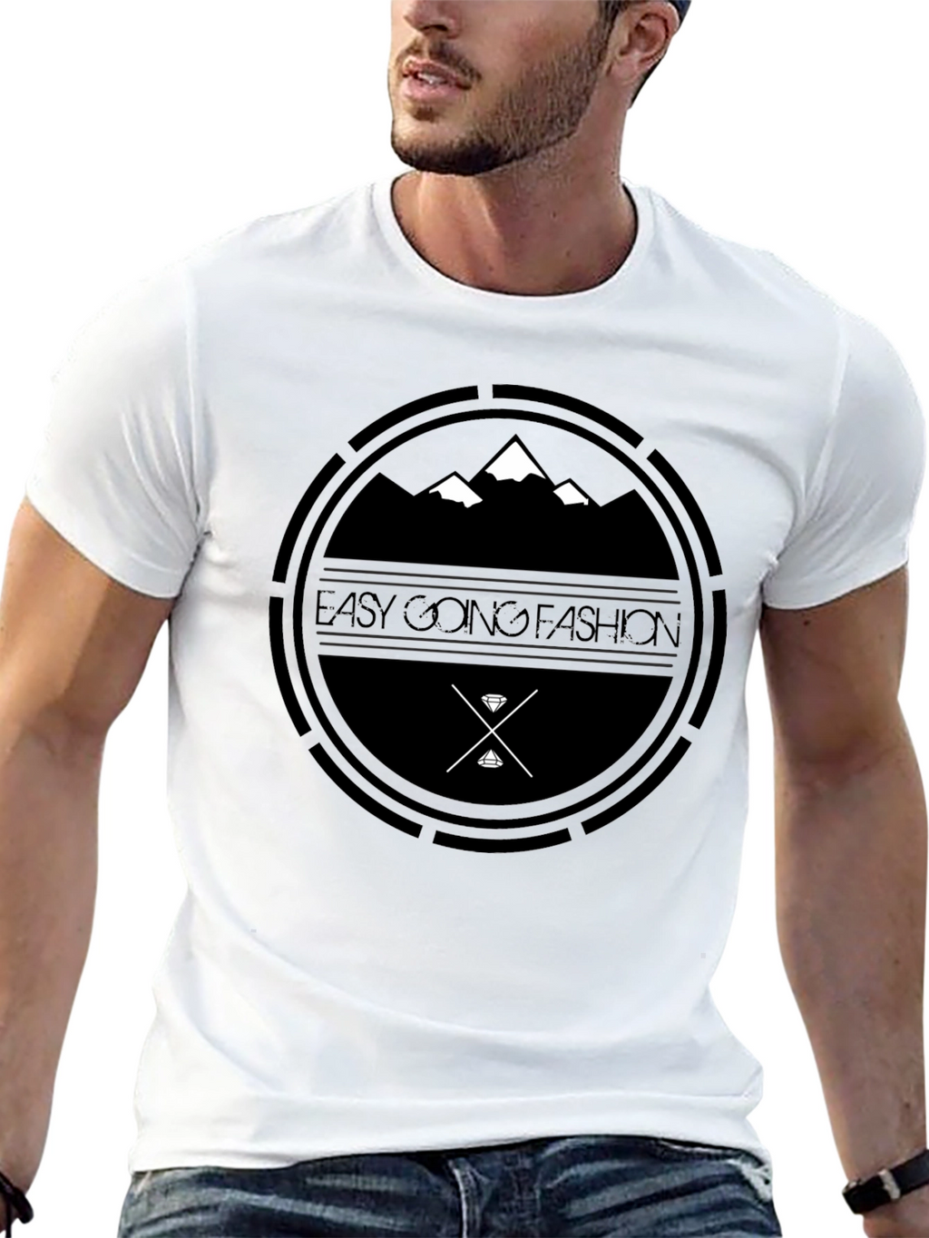 Easy Going Fashion Black Graphic Tee
