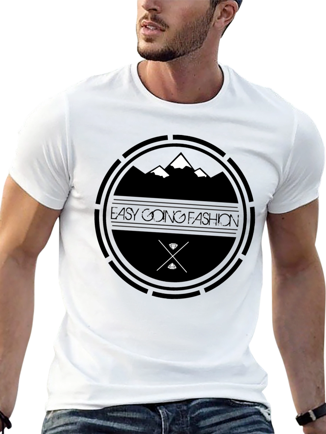 Easy Going Fashion Black Graphic Tee