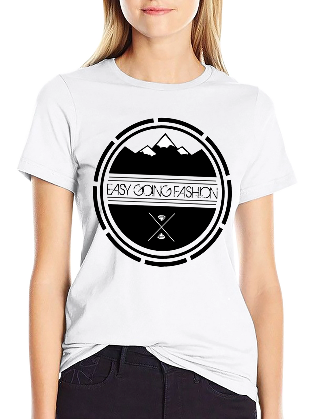 Easy Going Fashion Black Graphic Tee