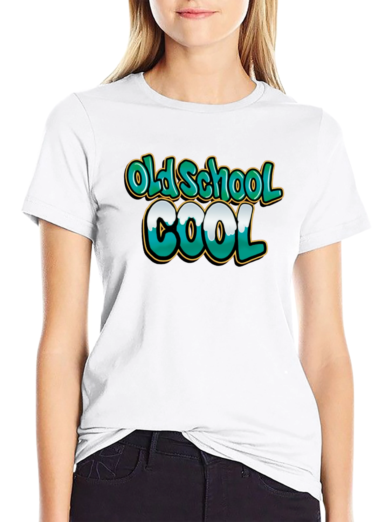 Old School Cool Graphic Tee - Black Cotton T-Shirt