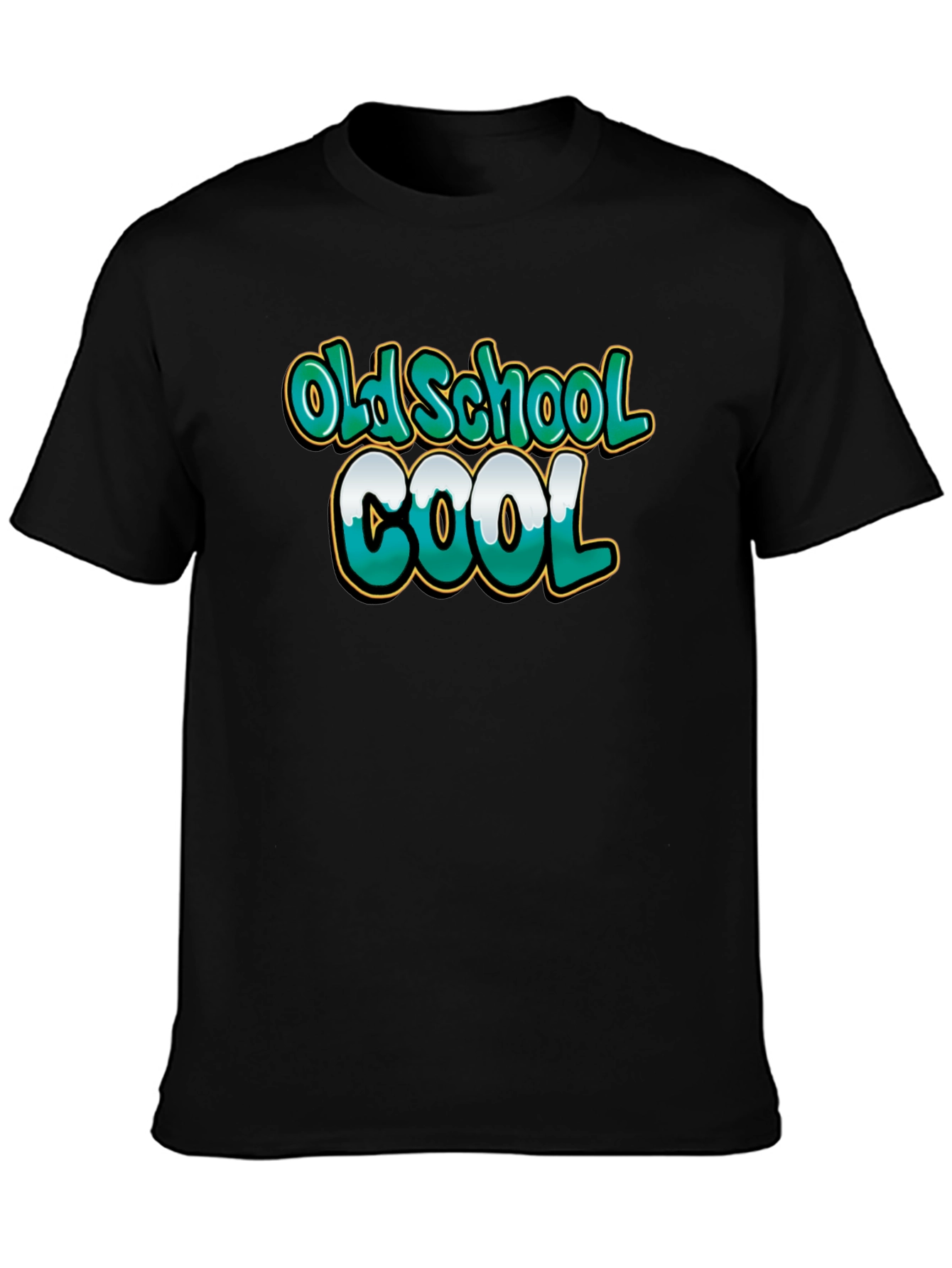 Old School Cool Graphic Tee - Black Cotton T-Shirt