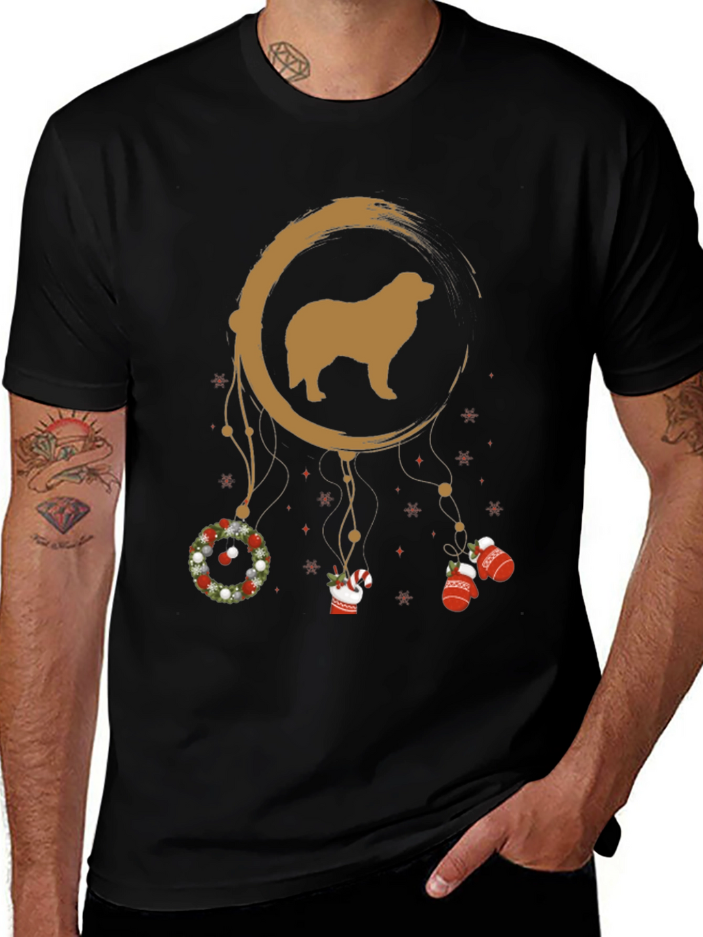 Dog Dreamcatcher Christmas Graphic Tee