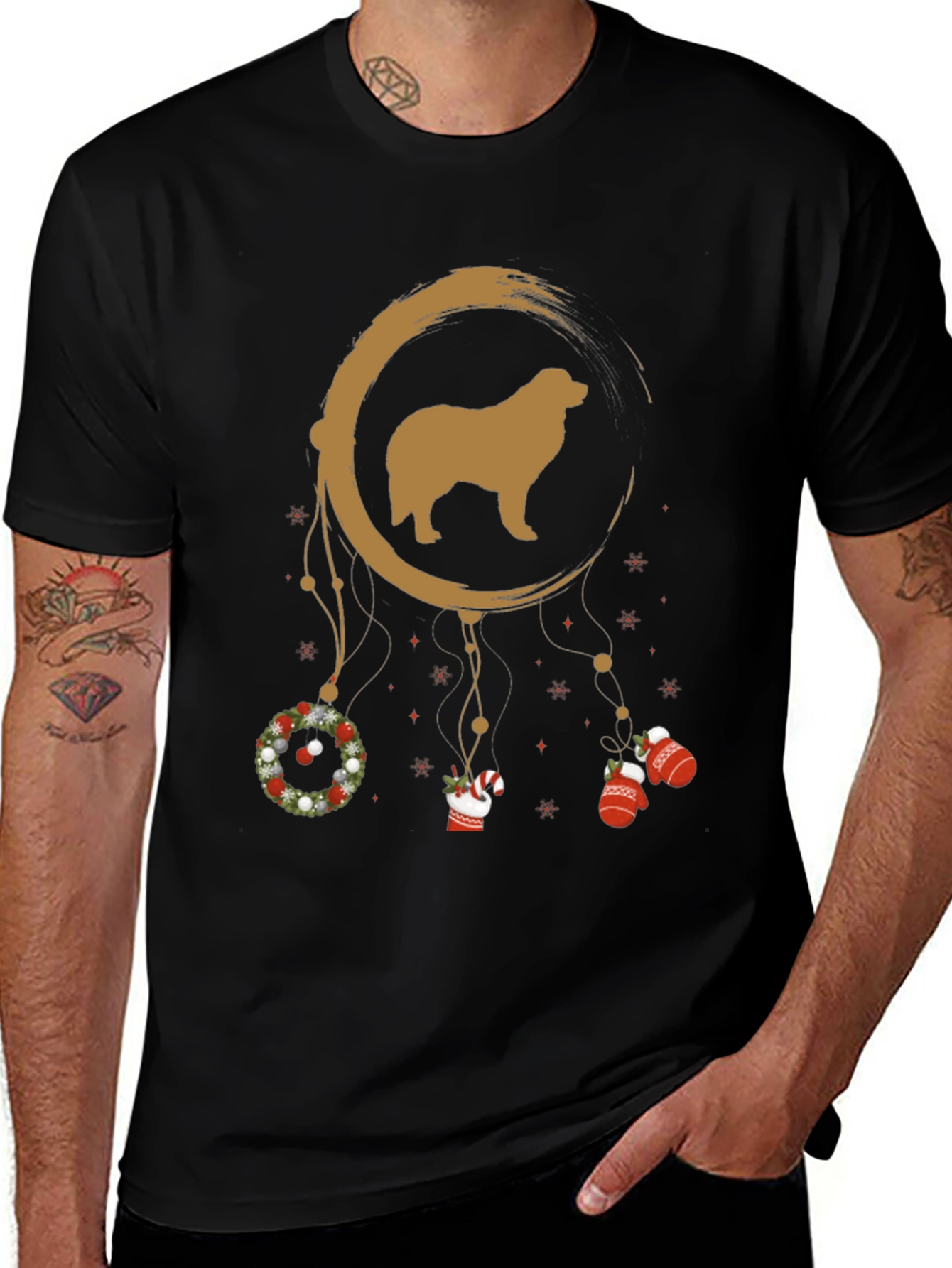 Dog Dreamcatcher Christmas Graphic Tee