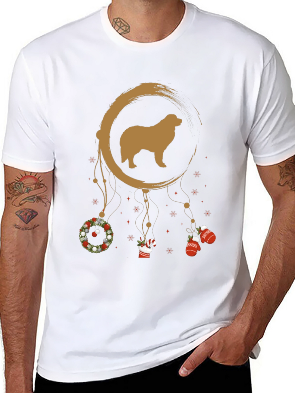 Dog Dreamcatcher Christmas Graphic Tee