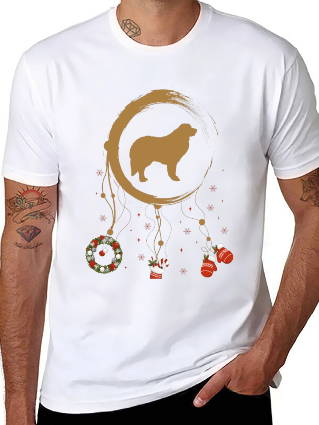 Dog Dreamcatcher Christmas Graphic Tee