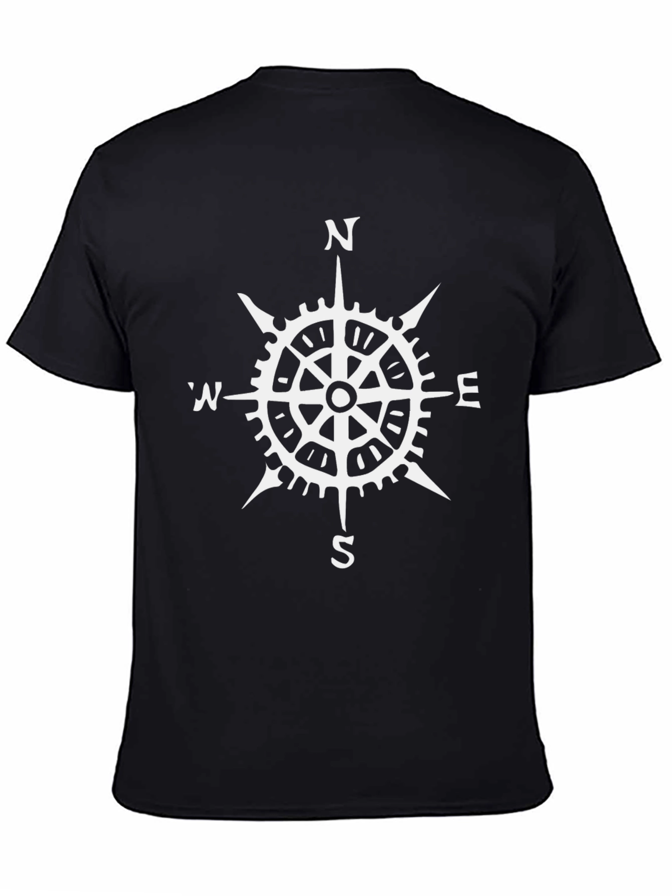 Compass Rose Graphic T-Shirt - Black Cotton Tee