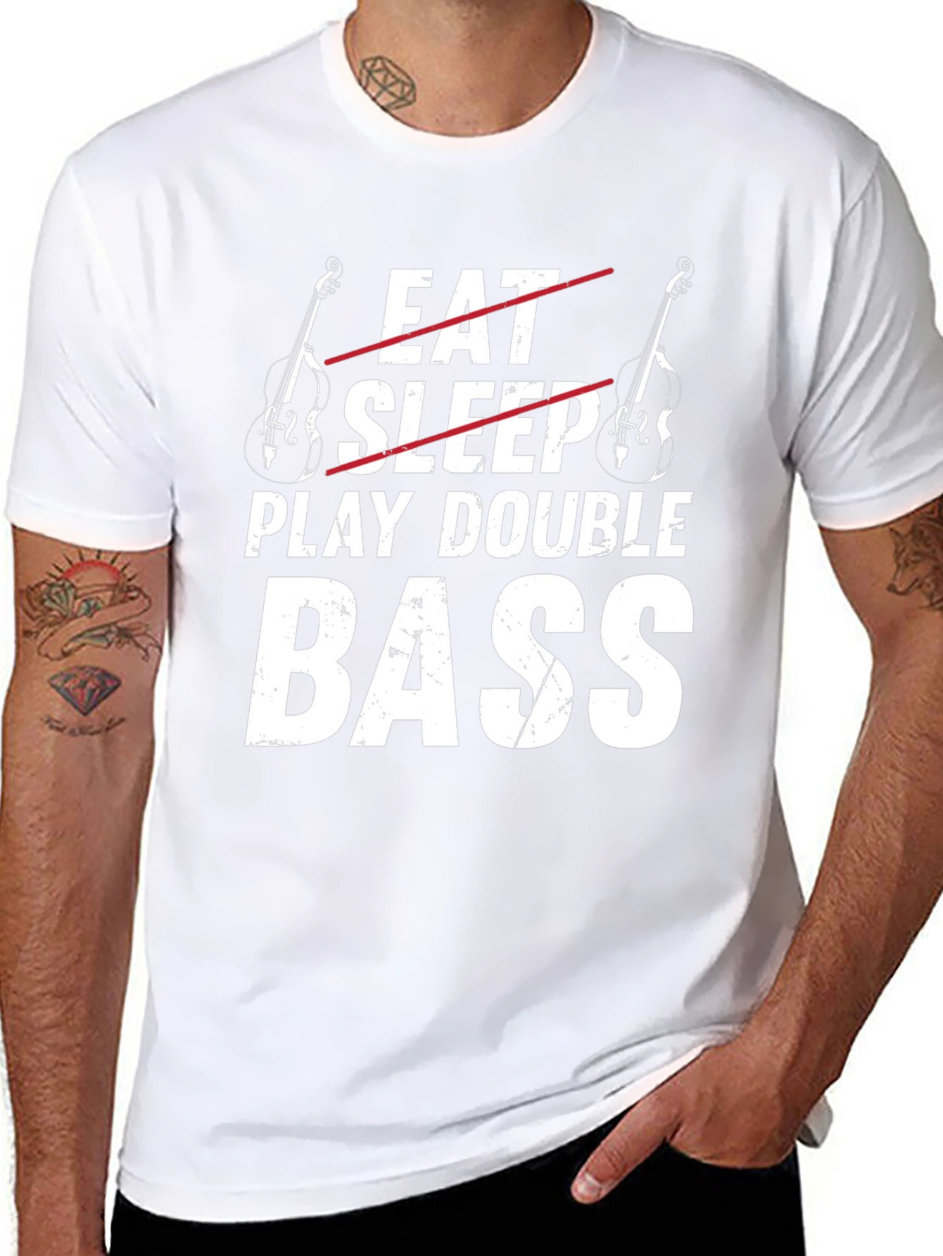 Eat Sleep Play Double Bass Funny Musician T-Shirt