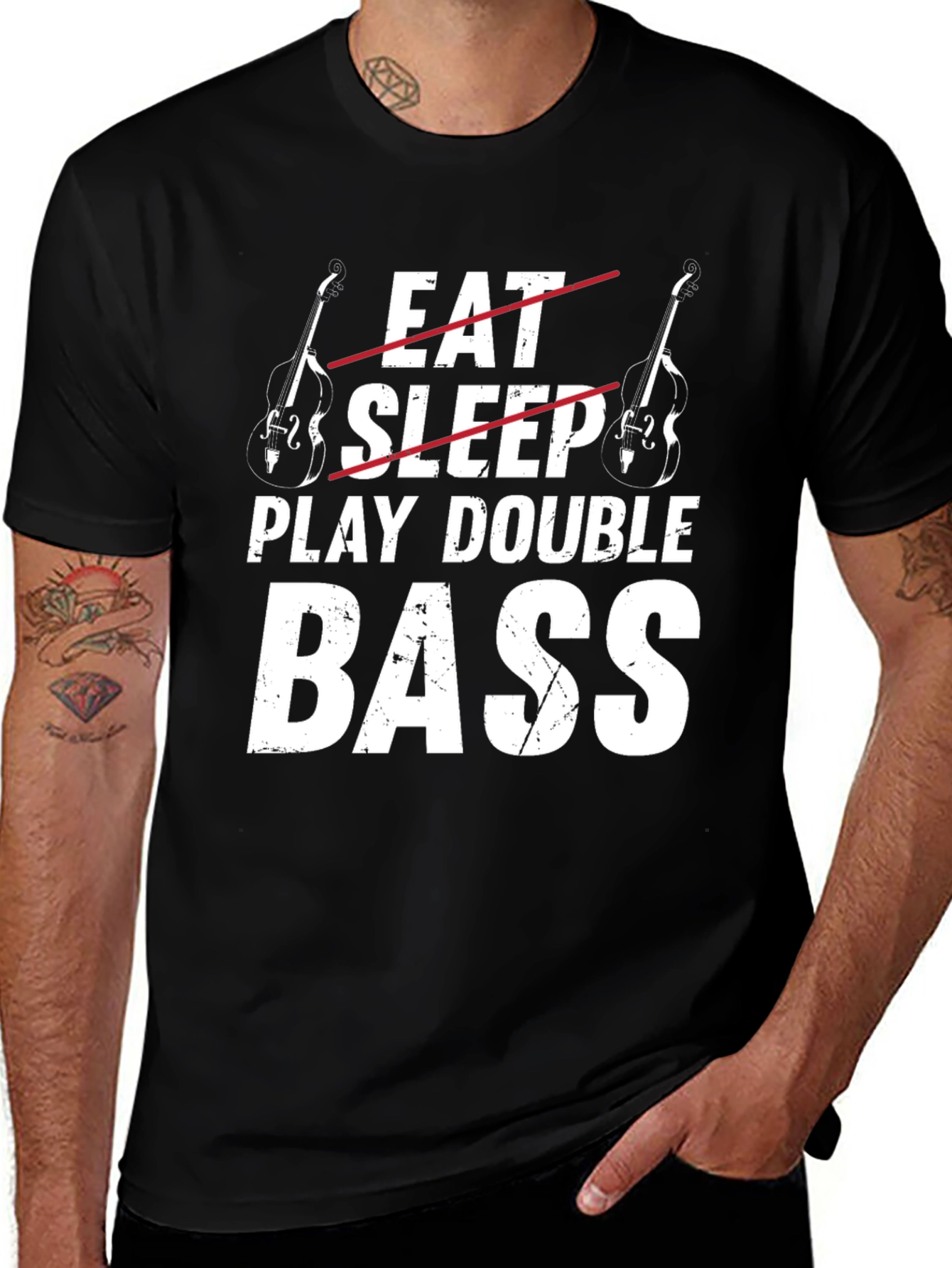 Eat Sleep Play Double Bass Funny Musician T-Shirt