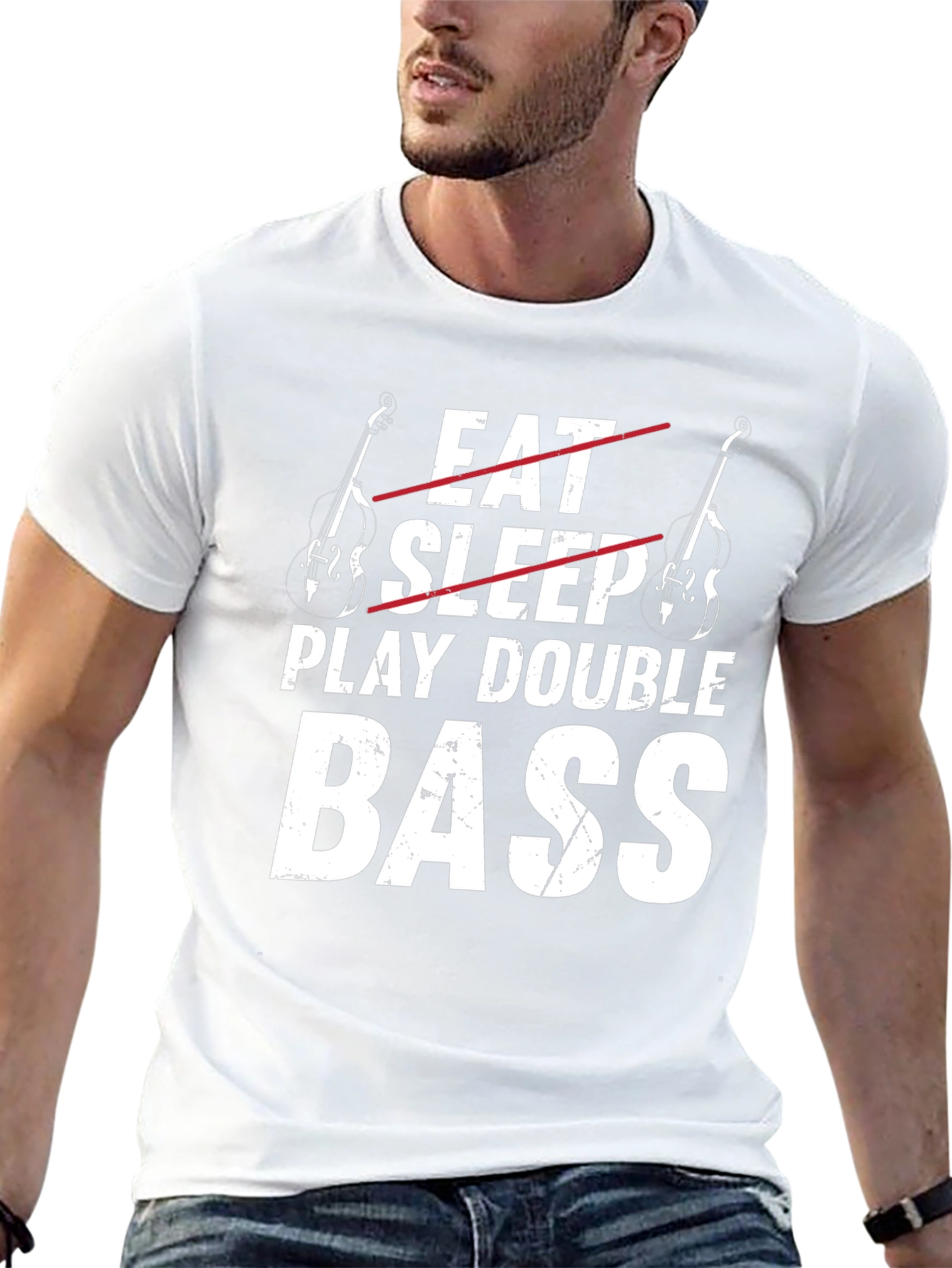 Eat Sleep Play Double Bass Funny Musician T-Shirt