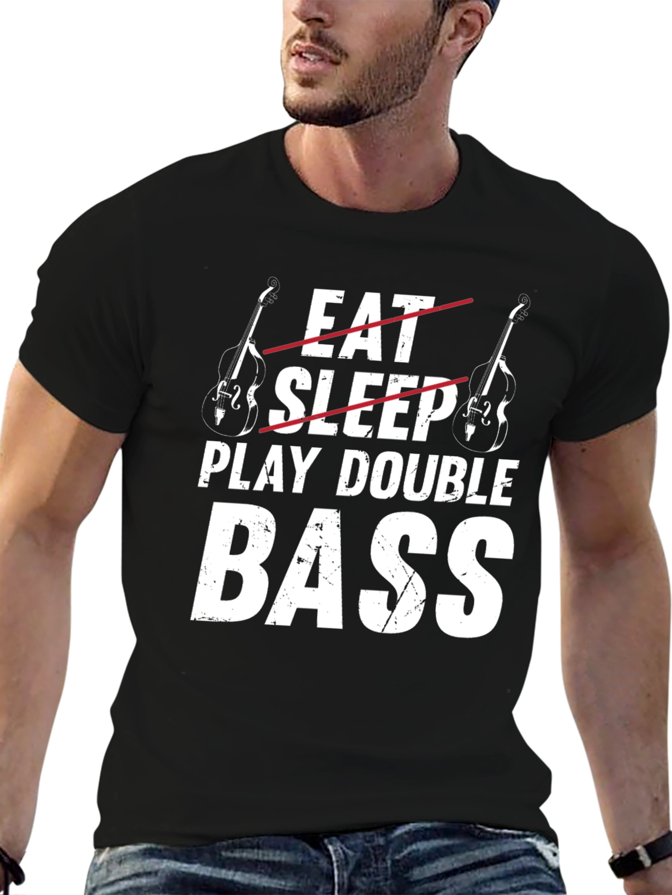 Eat Sleep Play Double Bass Funny Musician T-Shirt