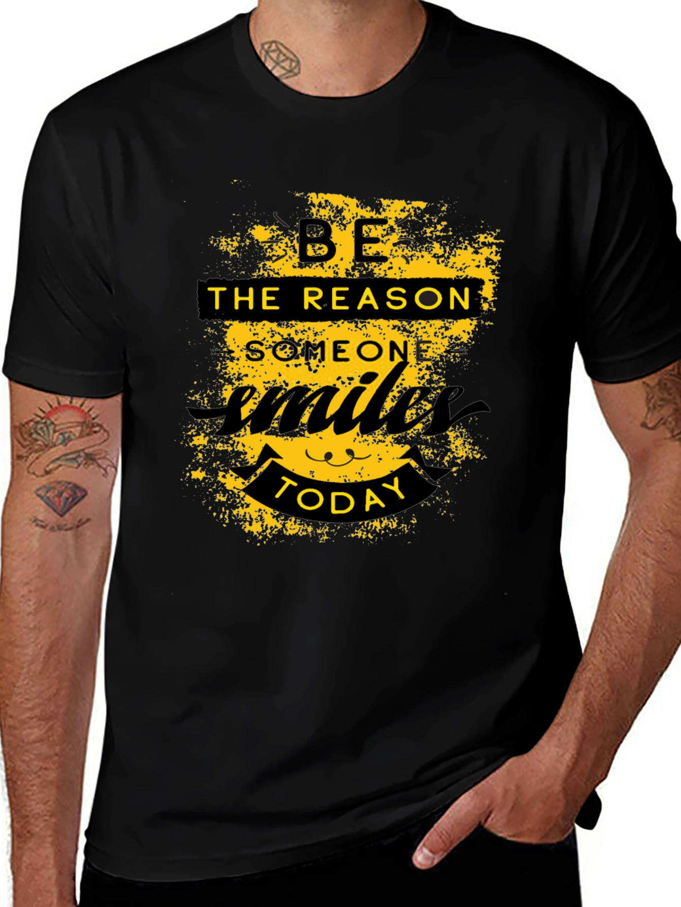 Be the Reason Smile Today Black Graphic T-Shirt