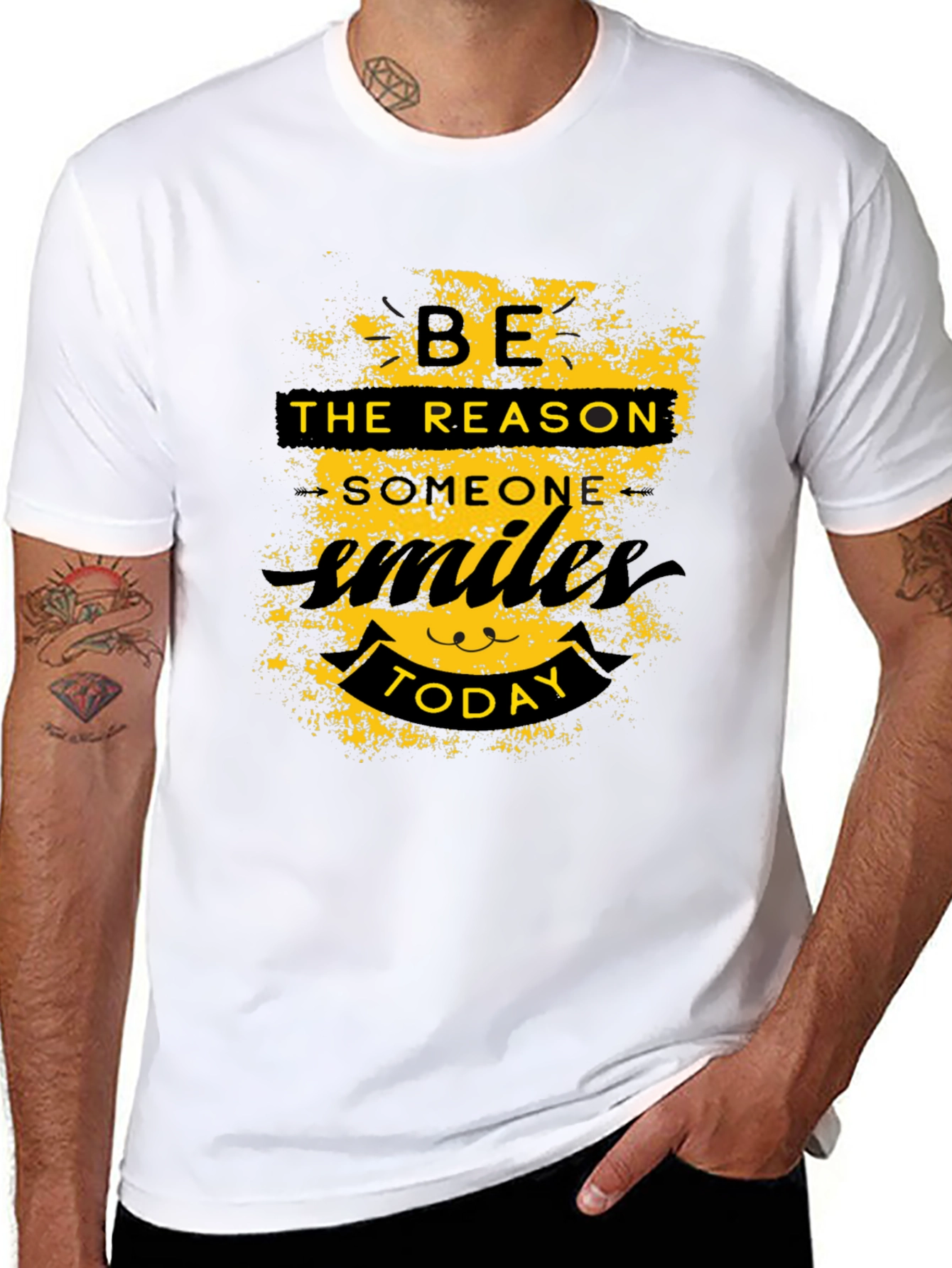 Be the Reason Smile Today Black Graphic T-Shirt
