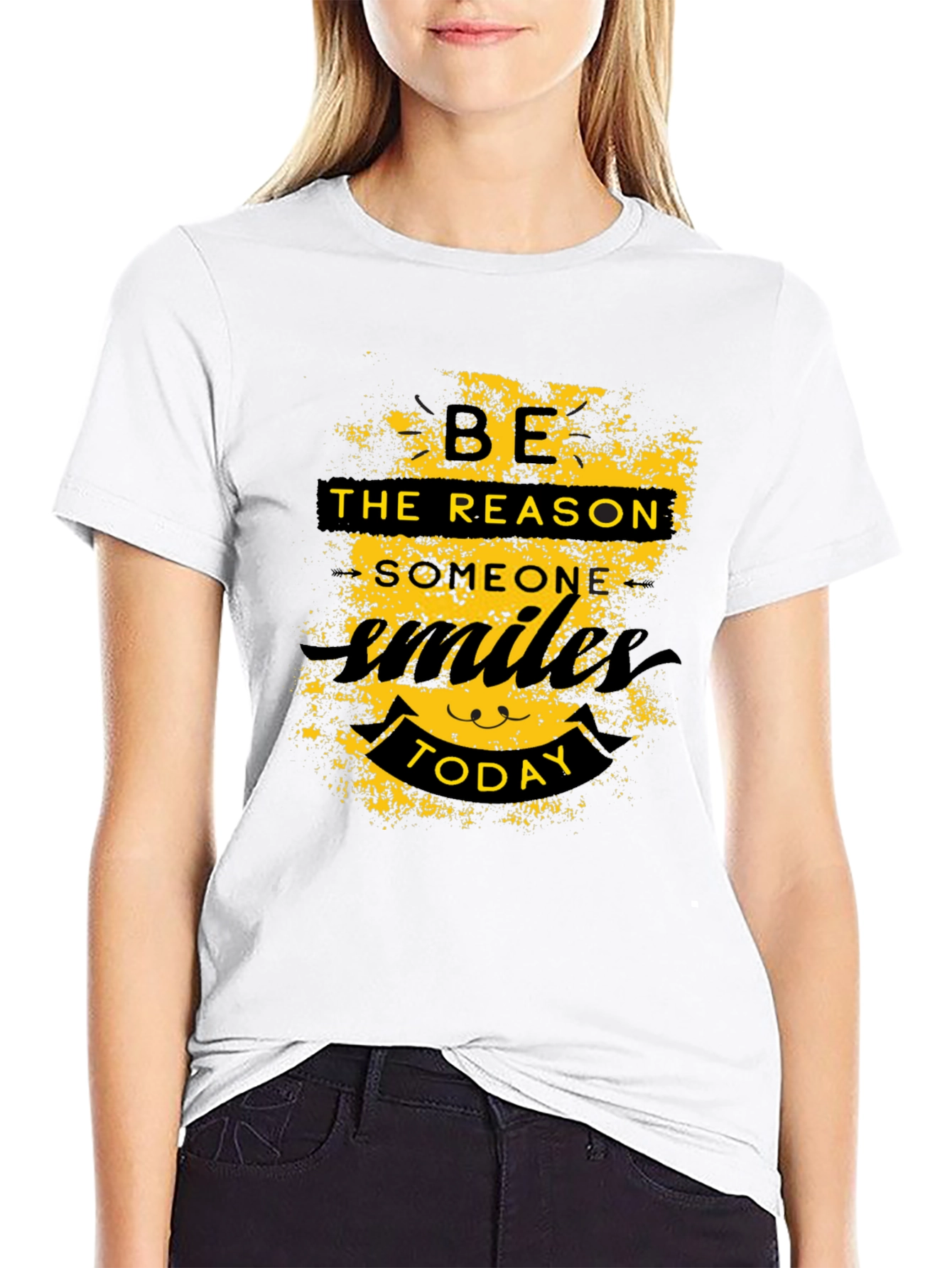 Be the Reason Smile Today Black Graphic T-Shirt