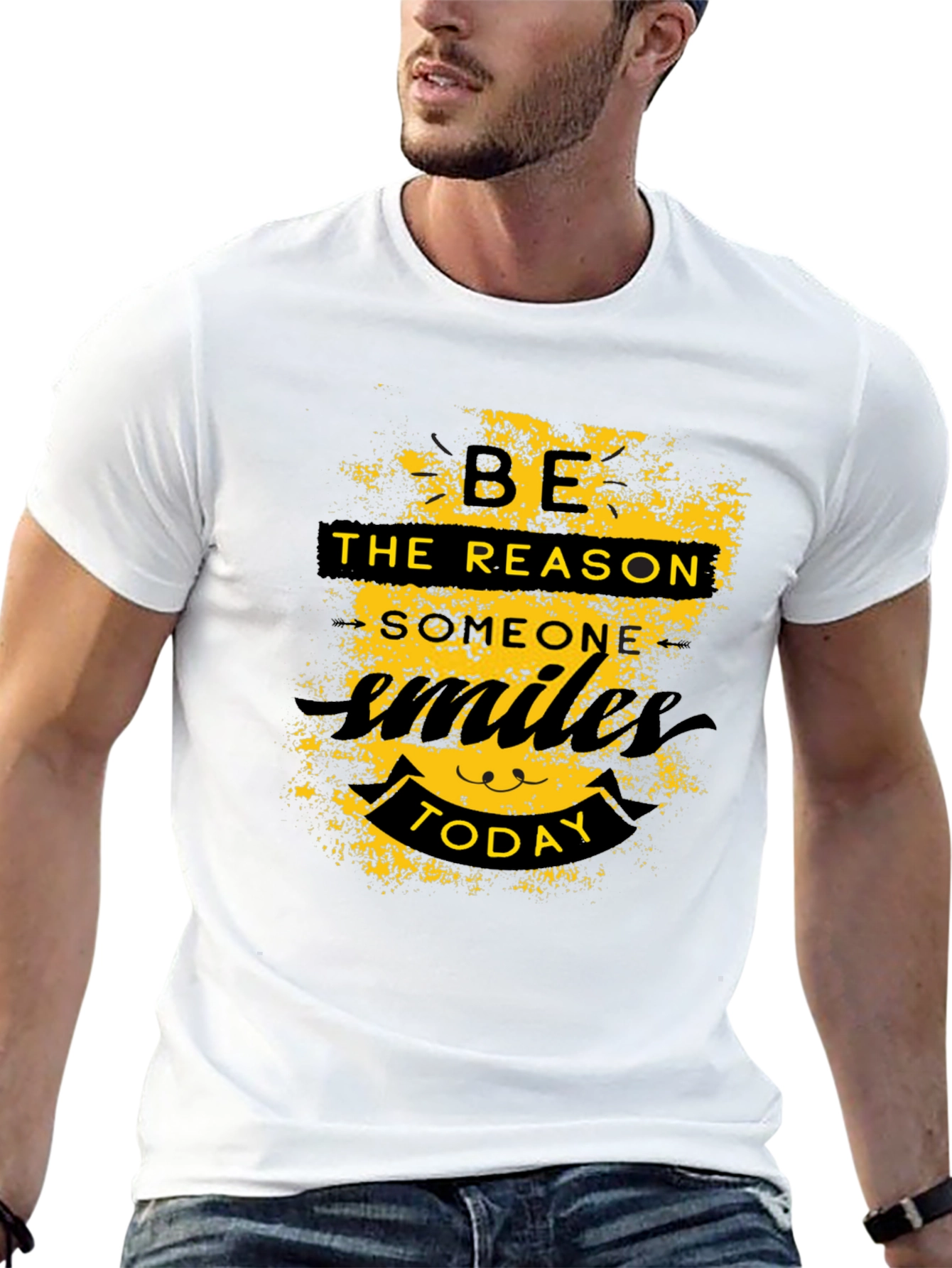 Be the Reason Smile Today Black Graphic T-Shirt
