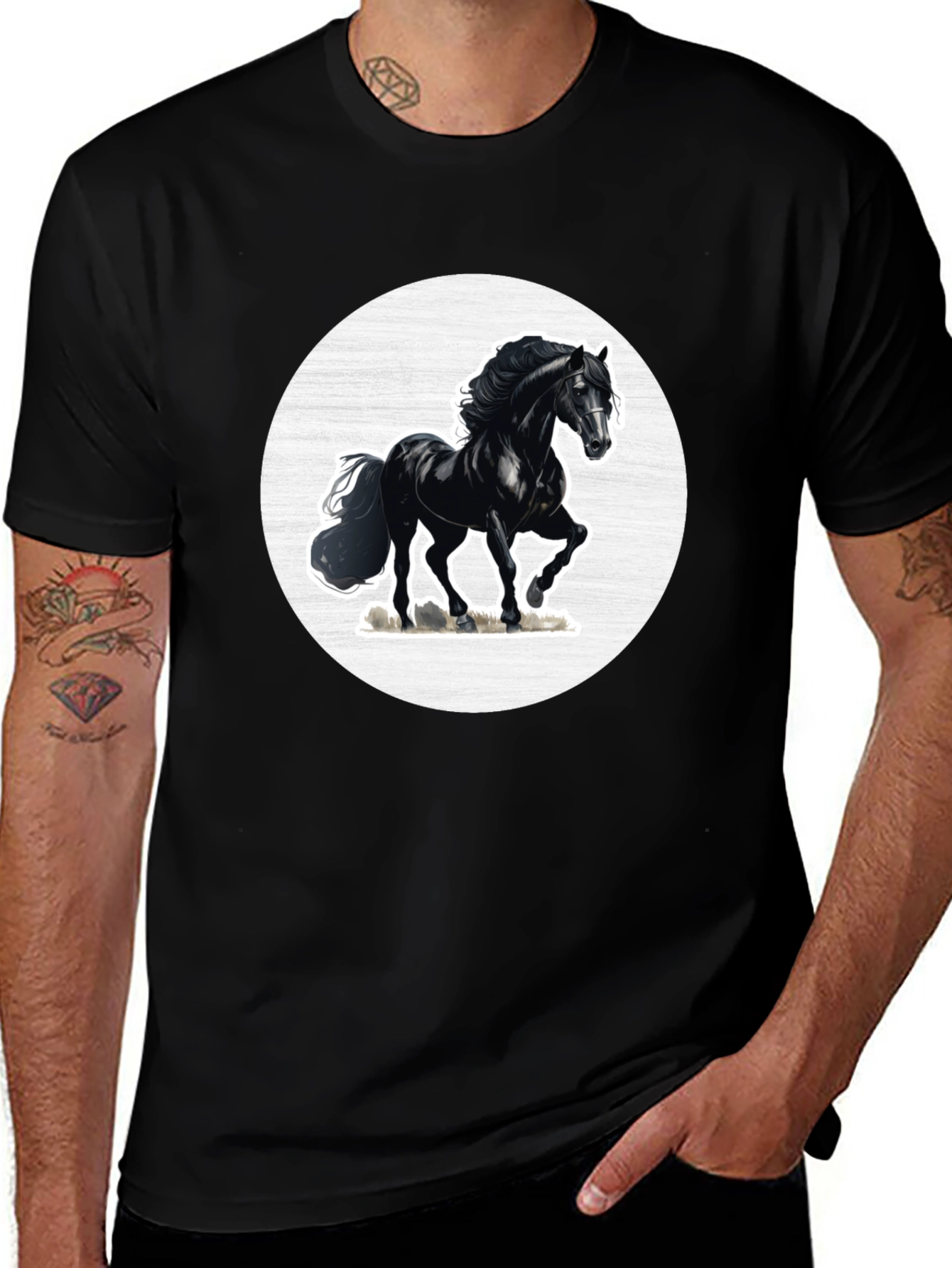Black Horse Graphic Tee - Mens Short Sleeve