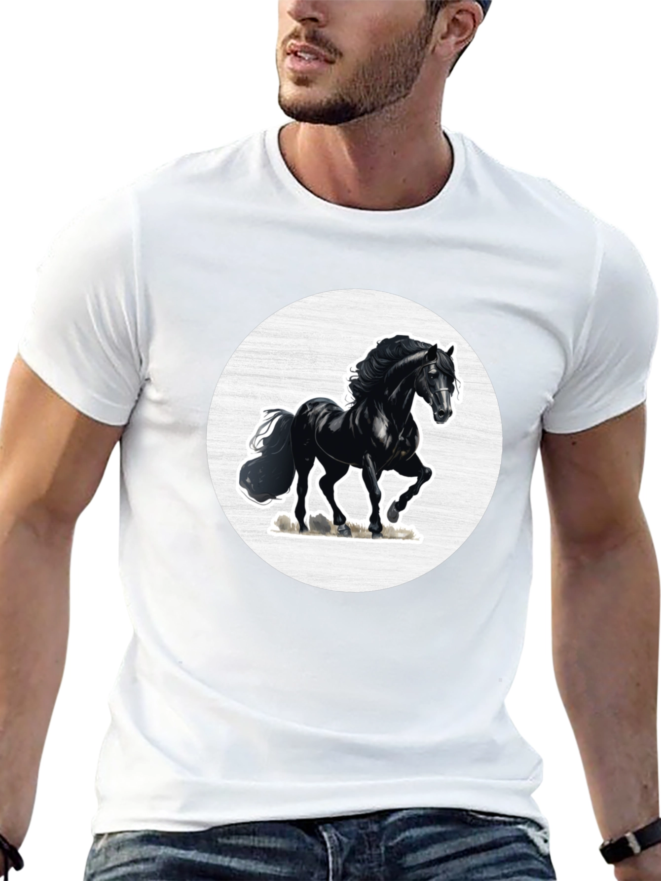 Black Horse Graphic Tee - Mens Short Sleeve
