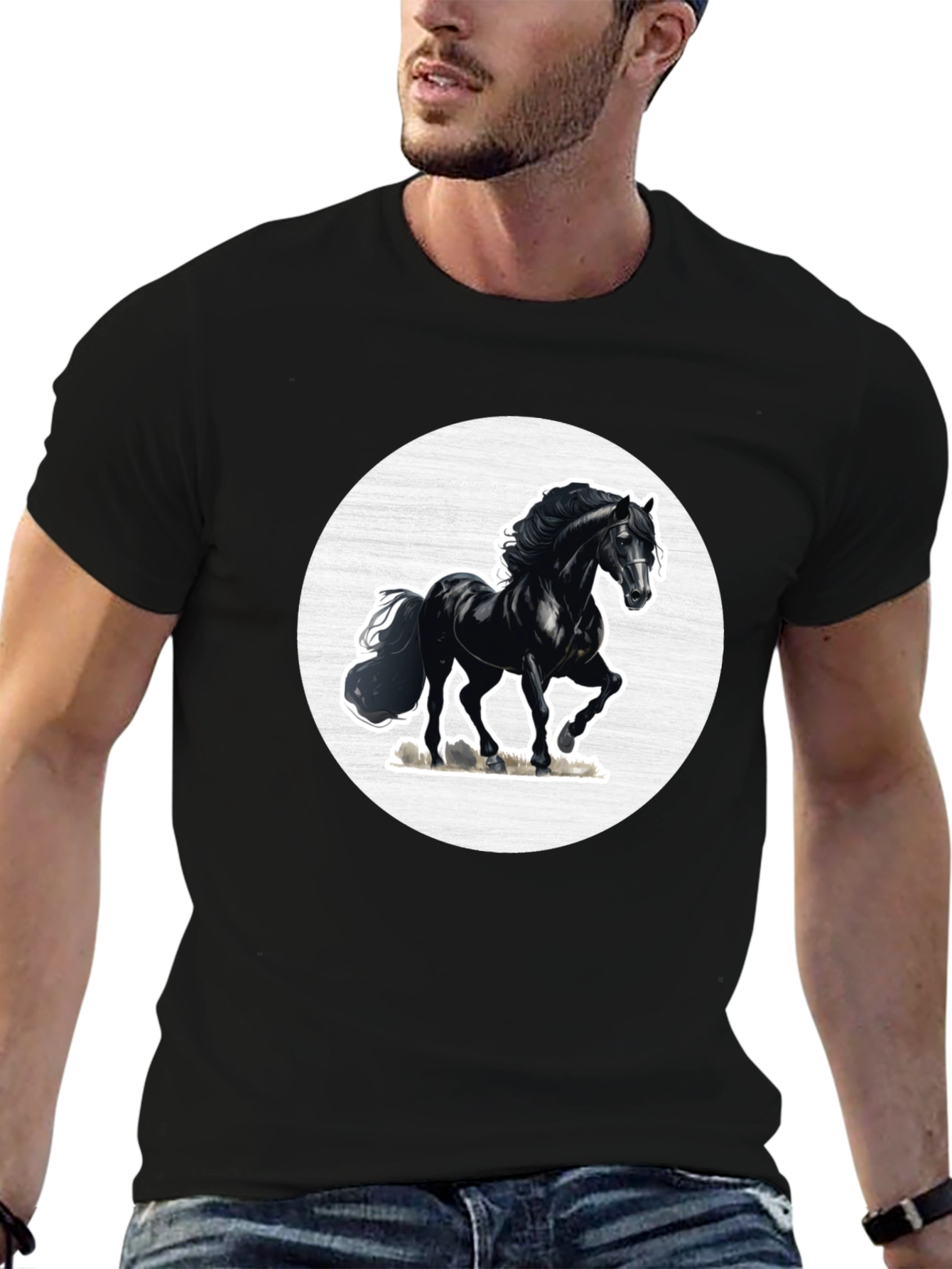 Black Horse Graphic Tee - Mens Short Sleeve