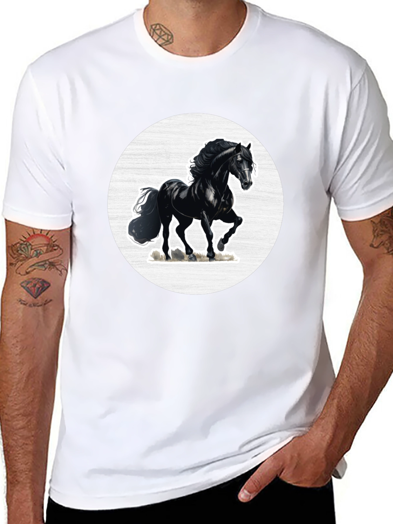 Black Horse Graphic Tee - Mens Short Sleeve