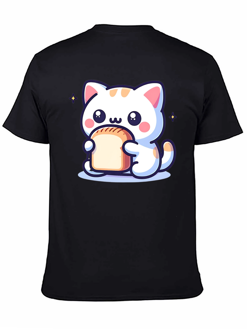 Cute Cartoon Cat Holding Bread T-Shirt