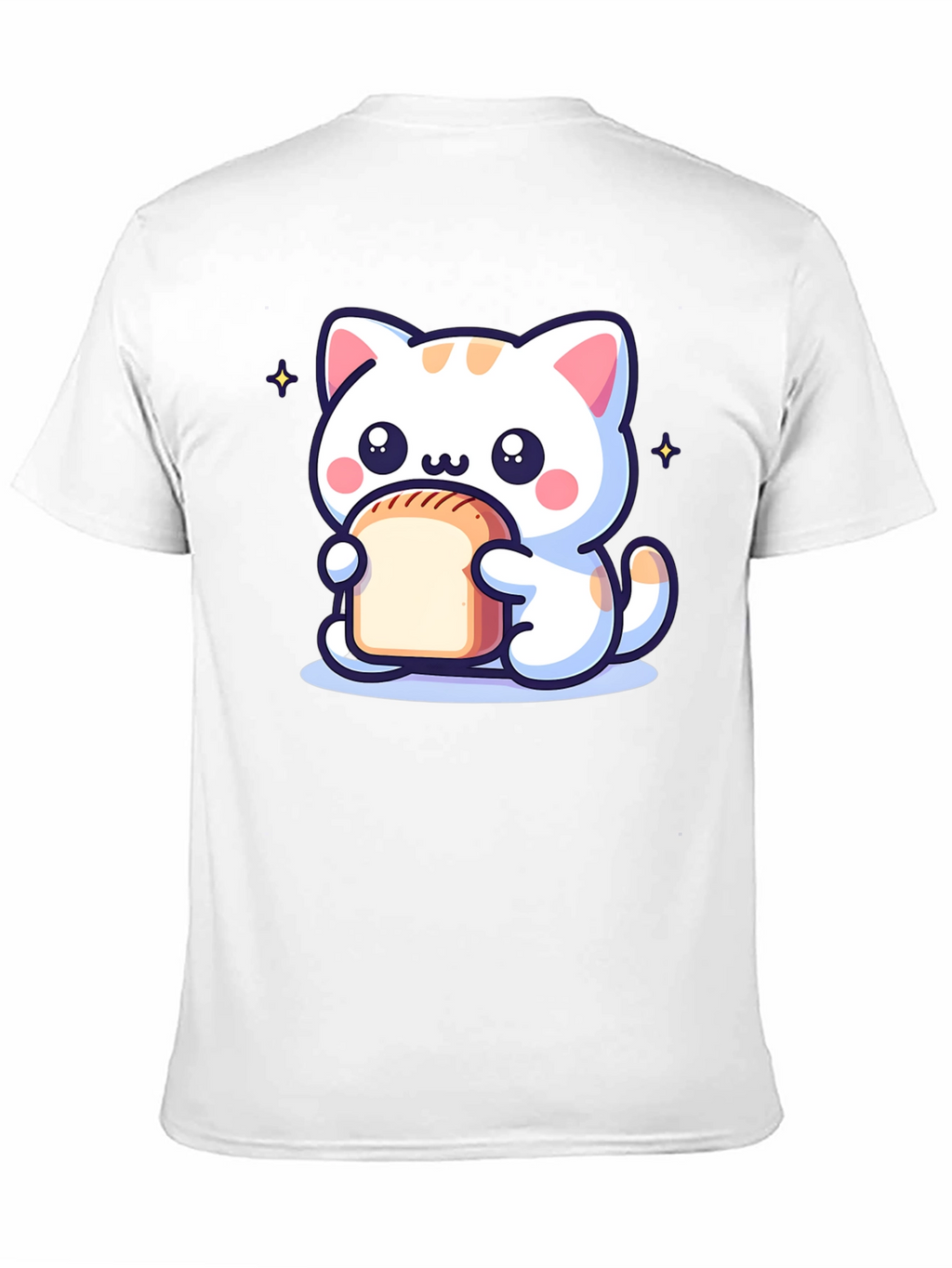Cute Cartoon Cat Holding Bread T-Shirt