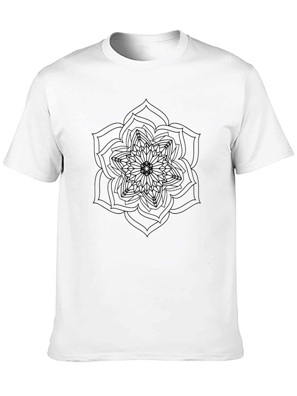 Black Mandala T-Shirt - Geometric Design