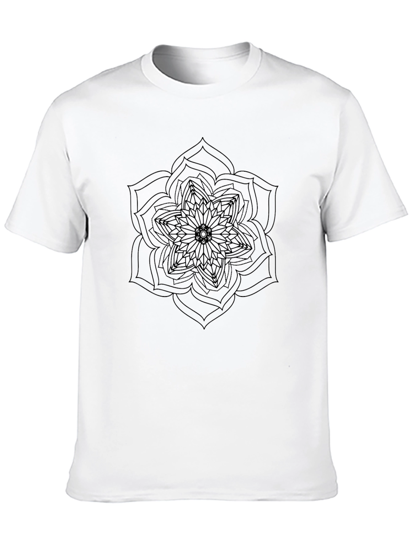 Black Mandala T-Shirt - Geometric Design