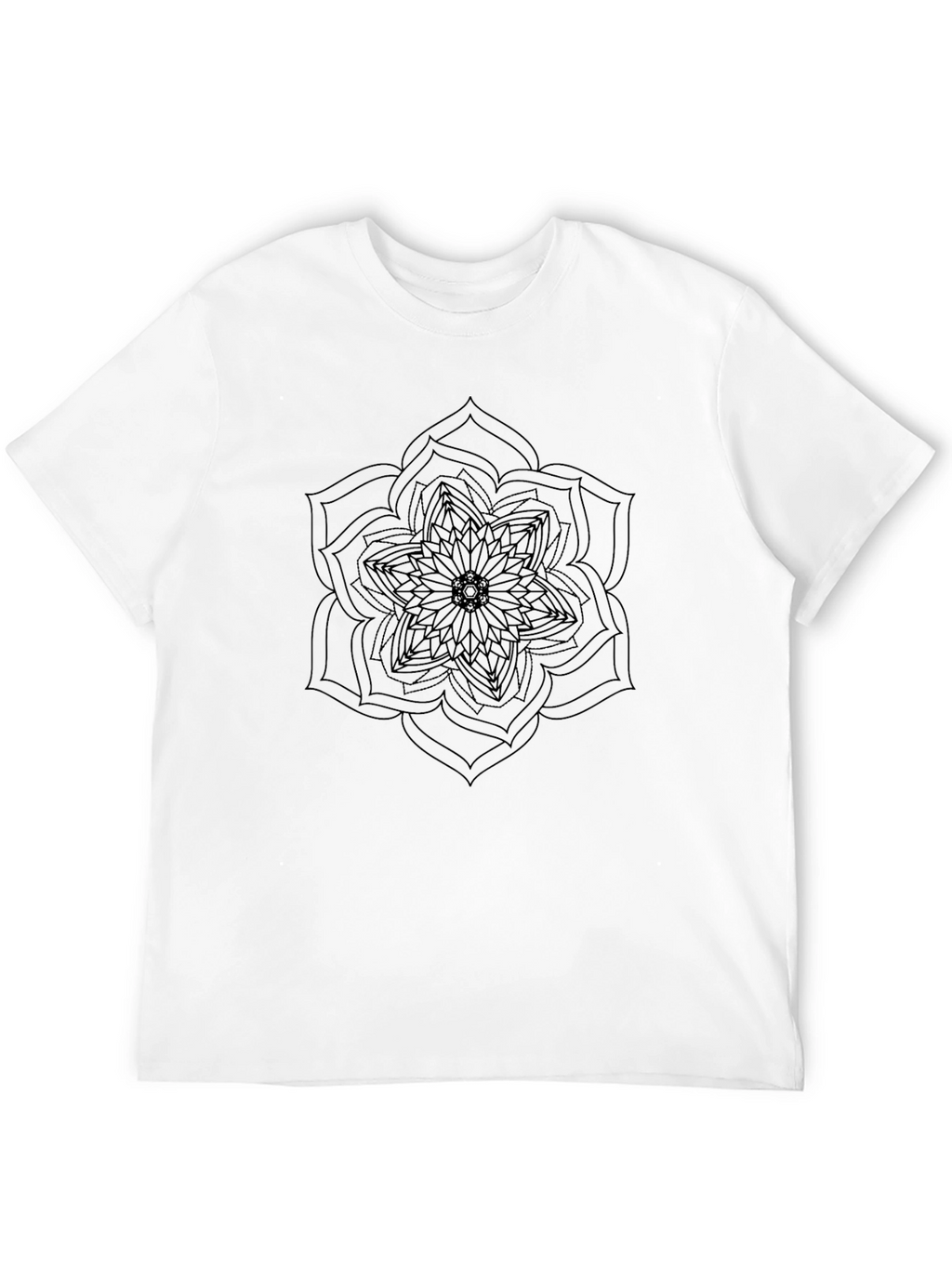 Black Mandala T-Shirt - Geometric Design