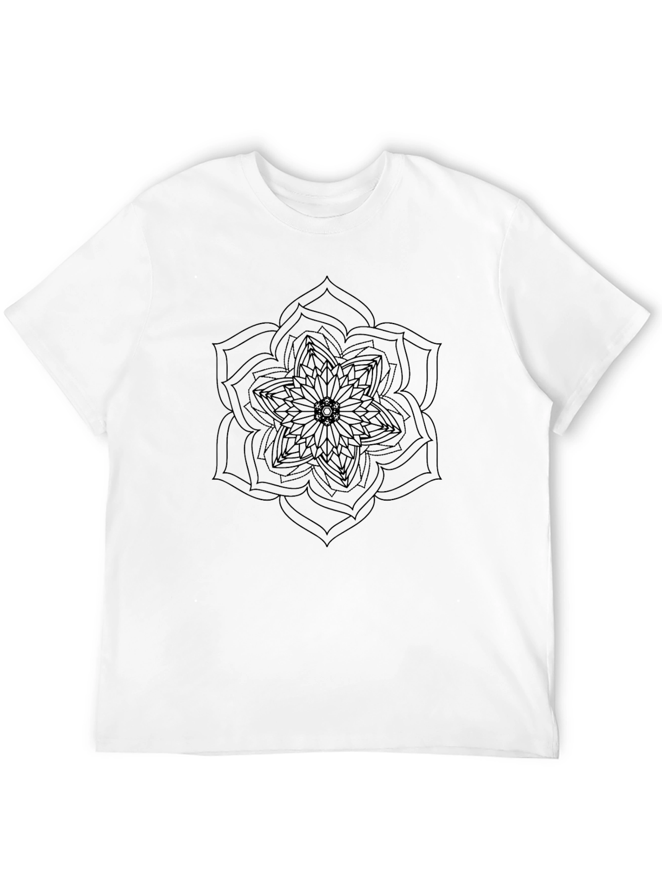 Black Mandala T-Shirt - Geometric Design