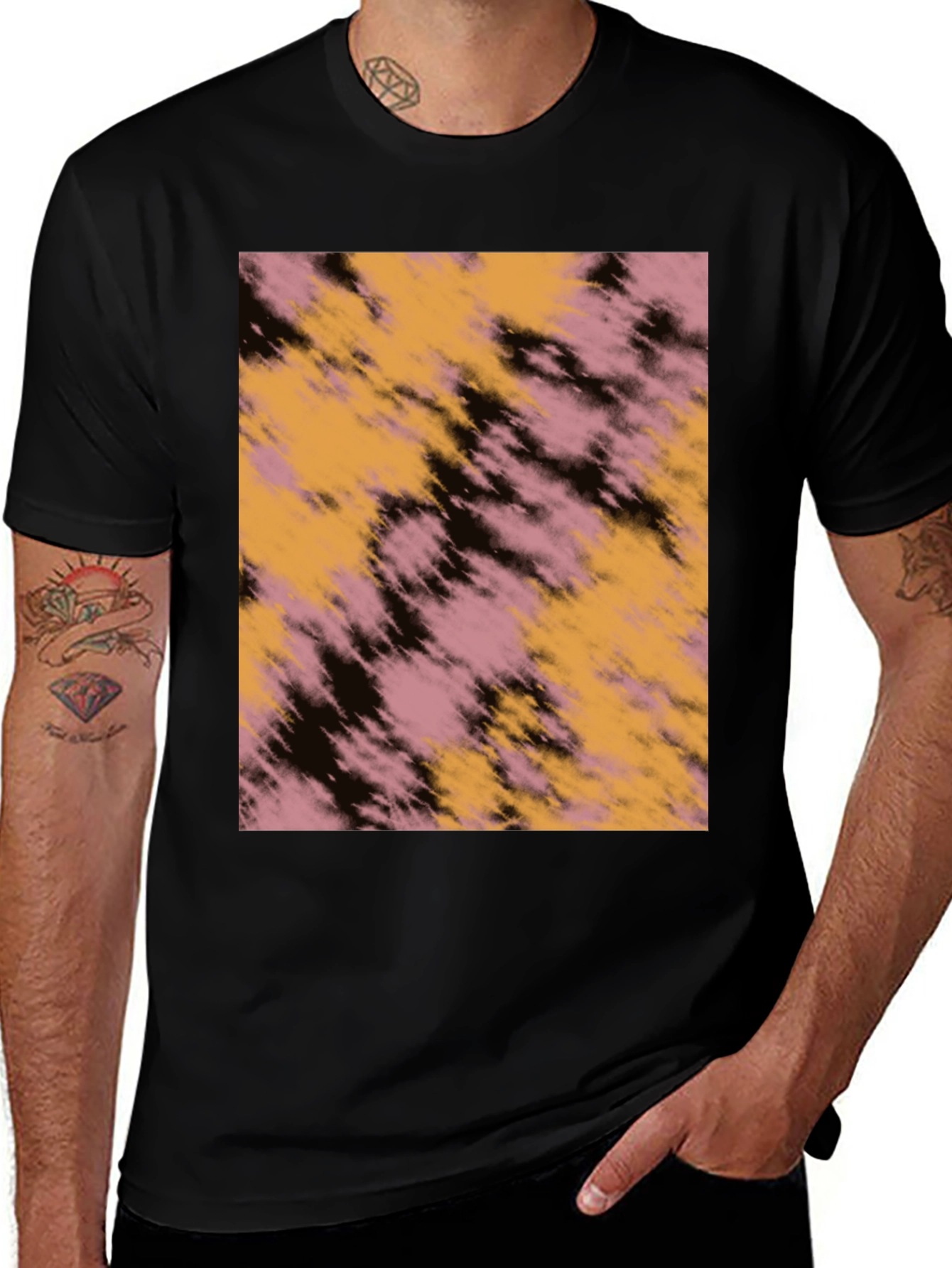 Abstract Graphic Print Black Casual T-Shirt