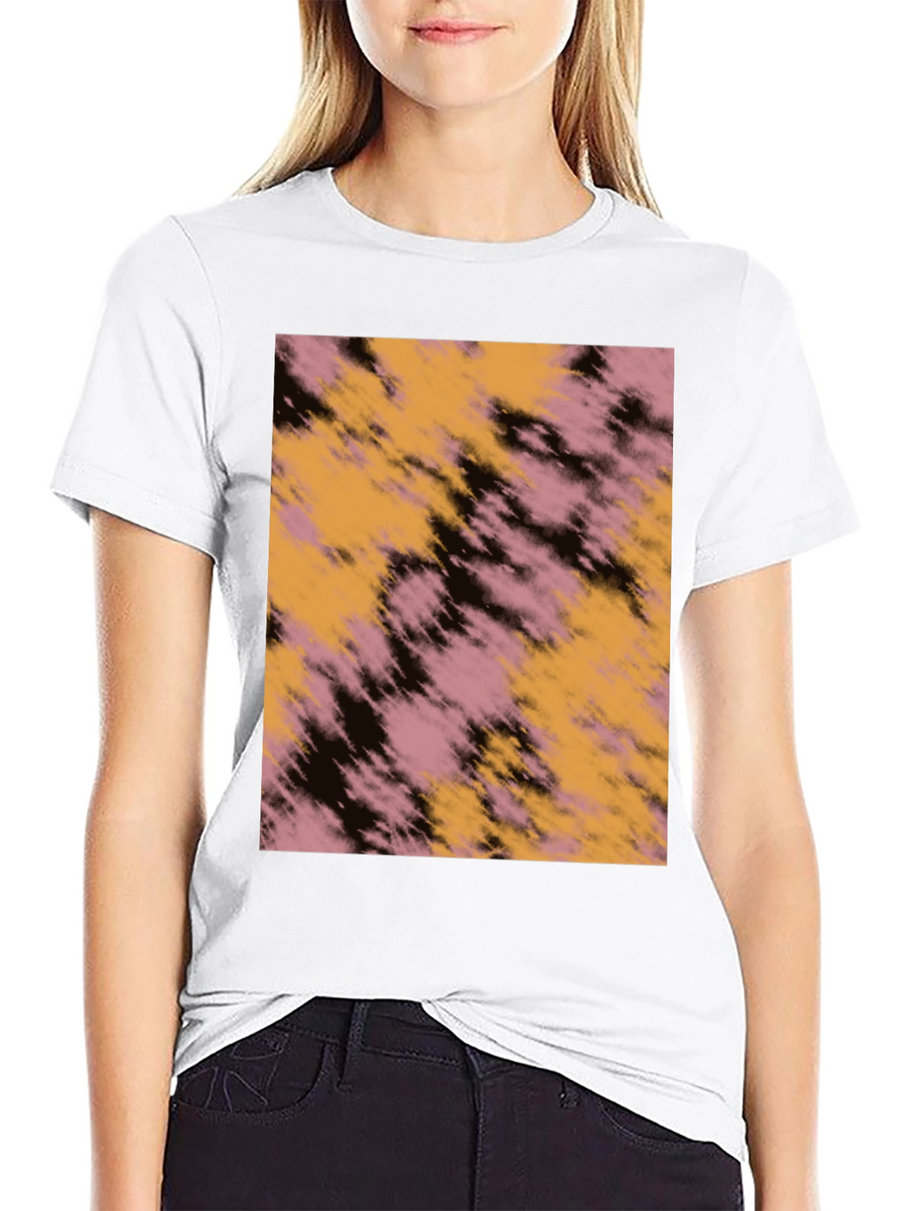 Abstract Graphic Print Black Casual T-Shirt