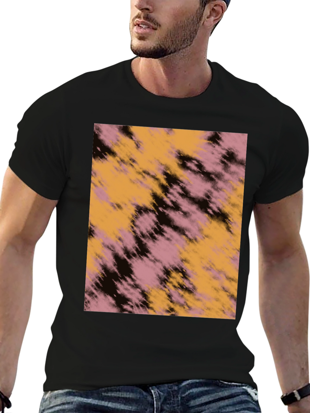Abstract Graphic Print Black Casual T-Shirt