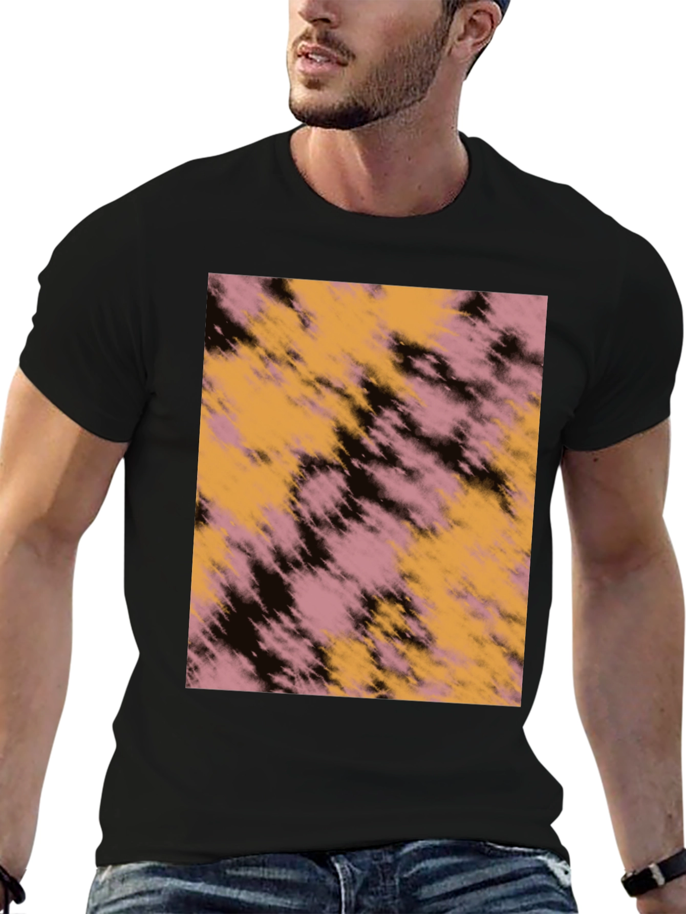 Abstract Graphic Print Black Casual T-Shirt