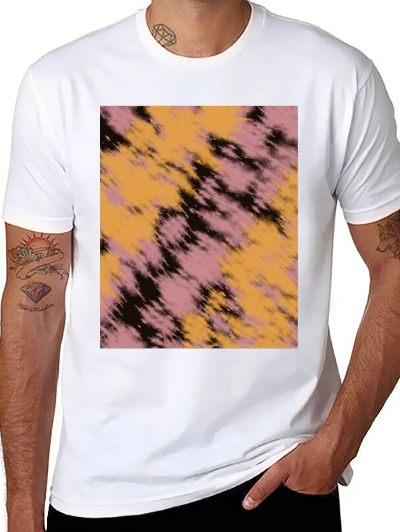 Abstract Graphic Print Black Casual T-Shirt