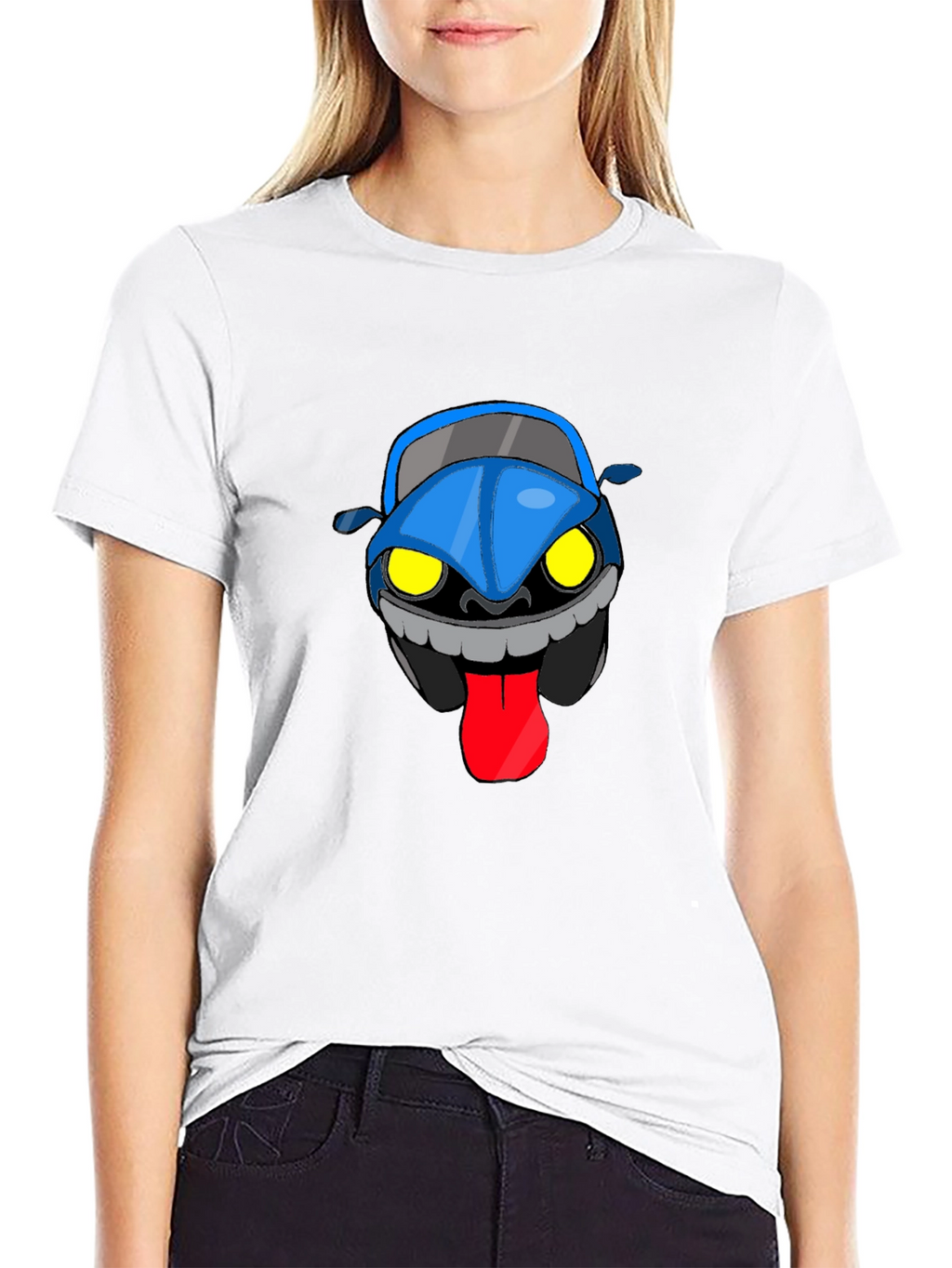 Cartoon Car Graphic Black T-Shirt