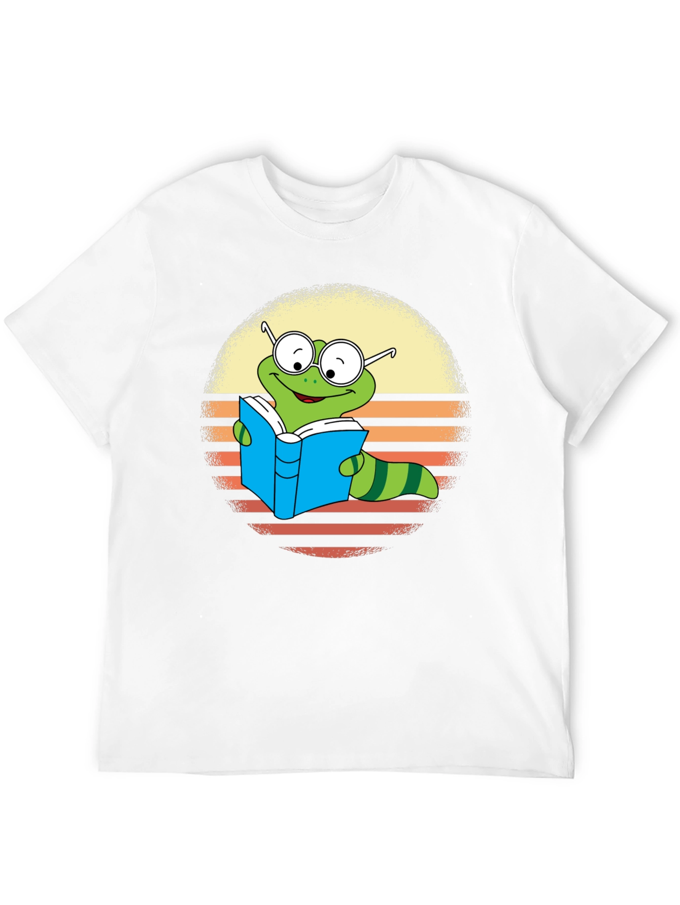 Bookworm Worm T-Shirt - Retro Reading Caterpillar Tee