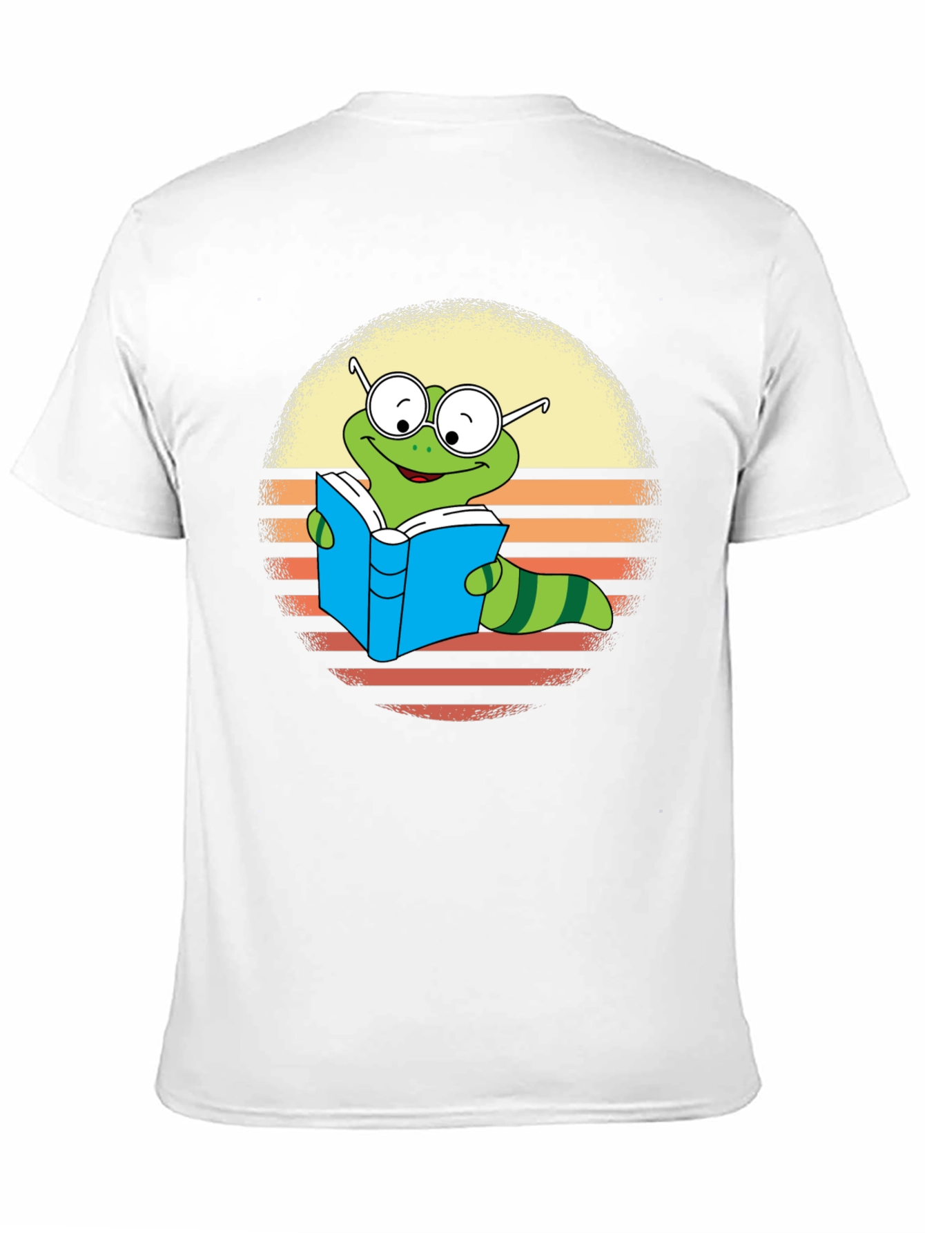 Bookworm Worm T-Shirt - Retro Reading Caterpillar Tee