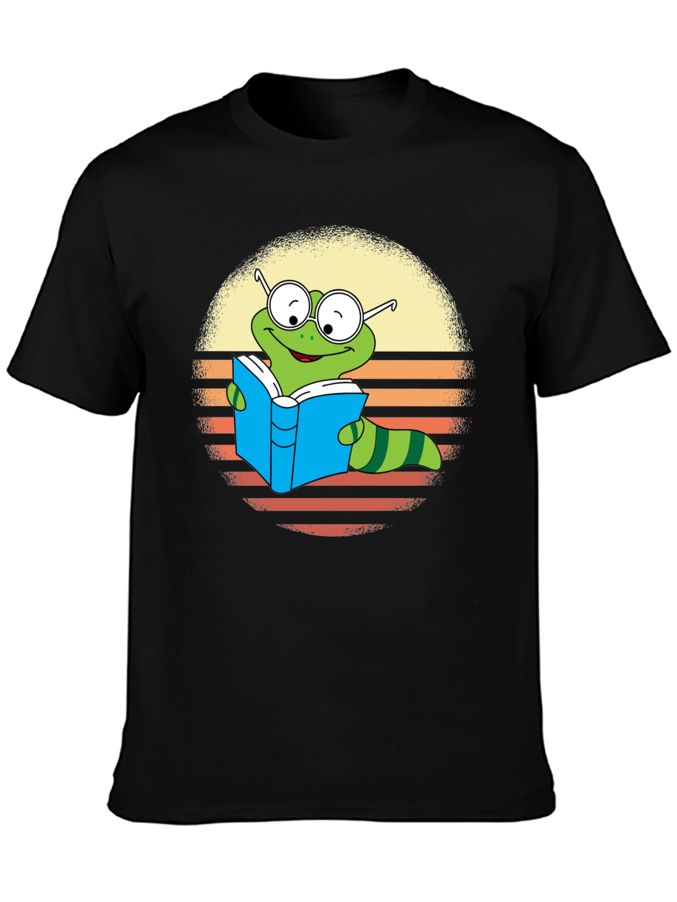 Bookworm Worm T-Shirt - Retro Reading Caterpillar Tee